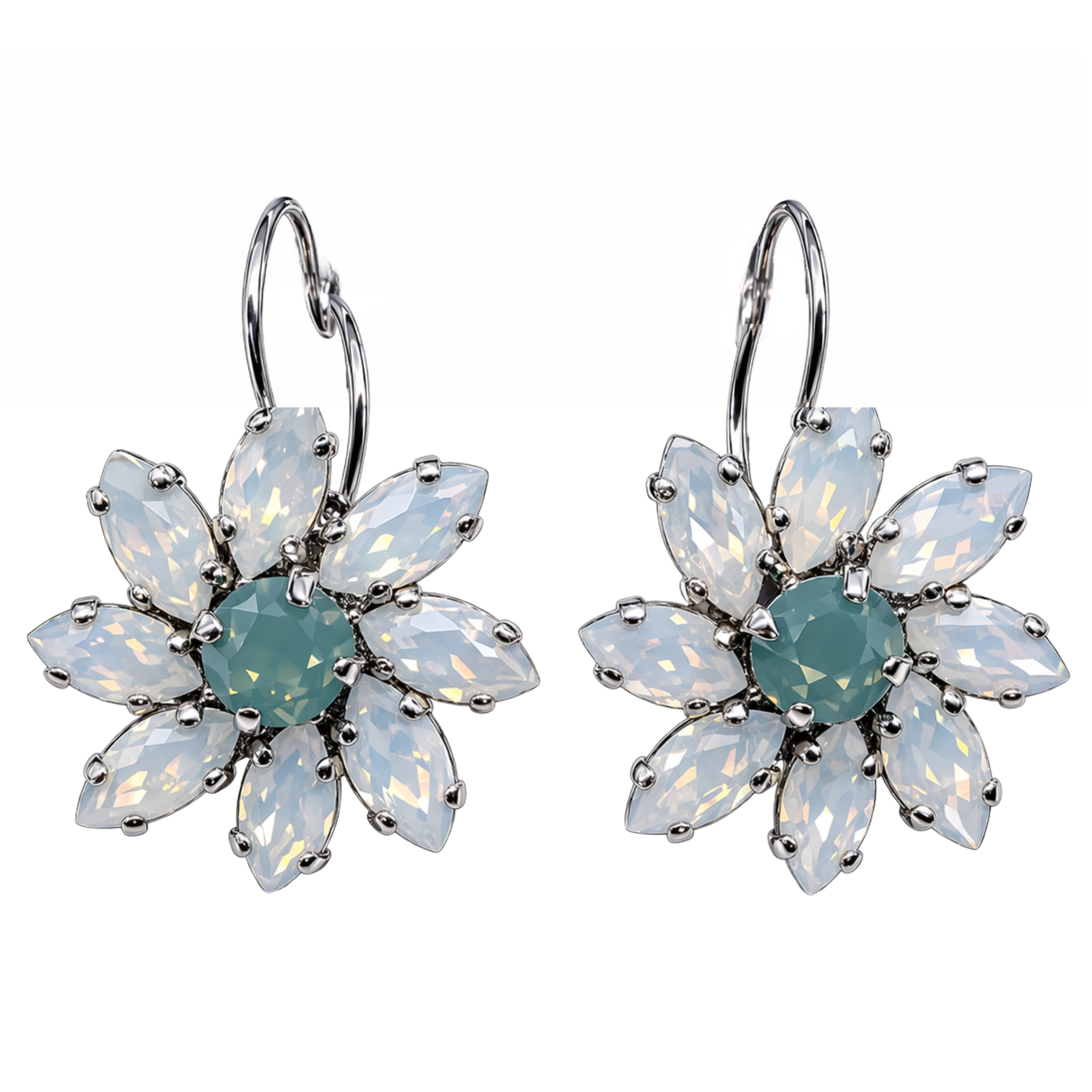 Cathie Nilson Pointy Daisy Earring featuring a delicate, pointed daisy design in silver with intricate petal details.