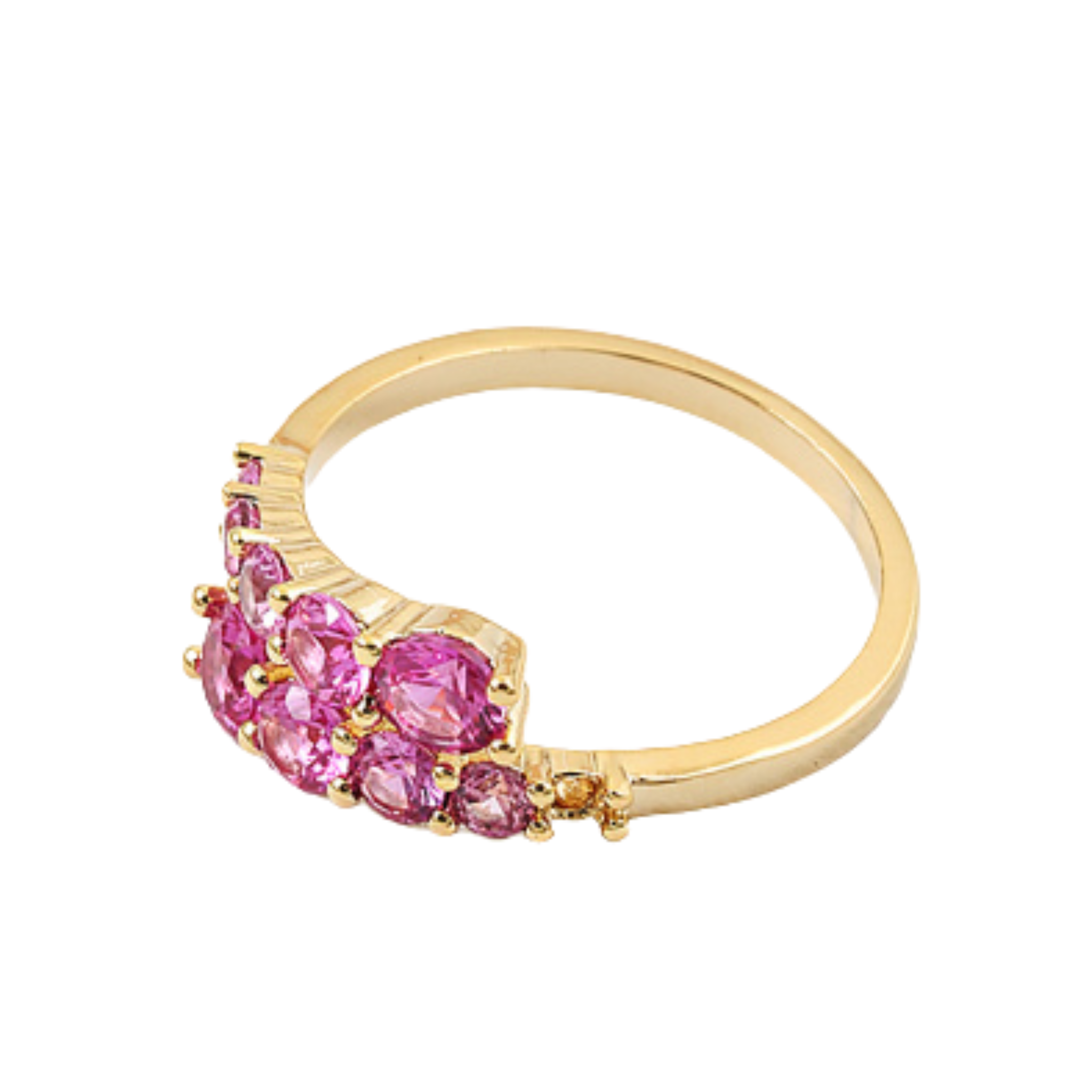 Bejeweled adjustable CZ ring featuring sparkling stones on a sleek band, ideal for elegant styling.