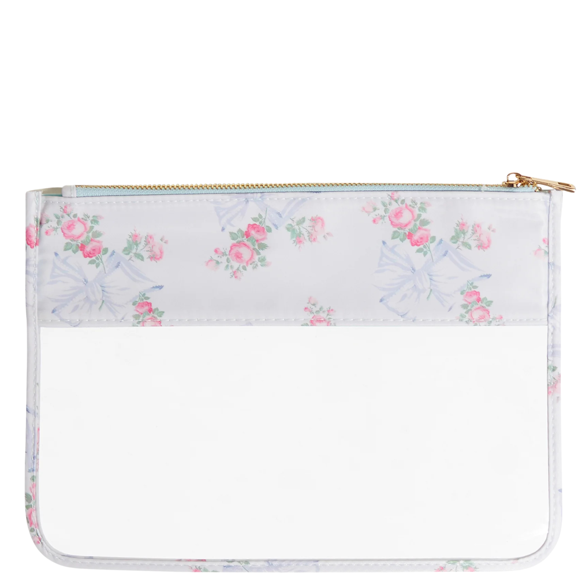 Clear Cosmetic Floral Pouch