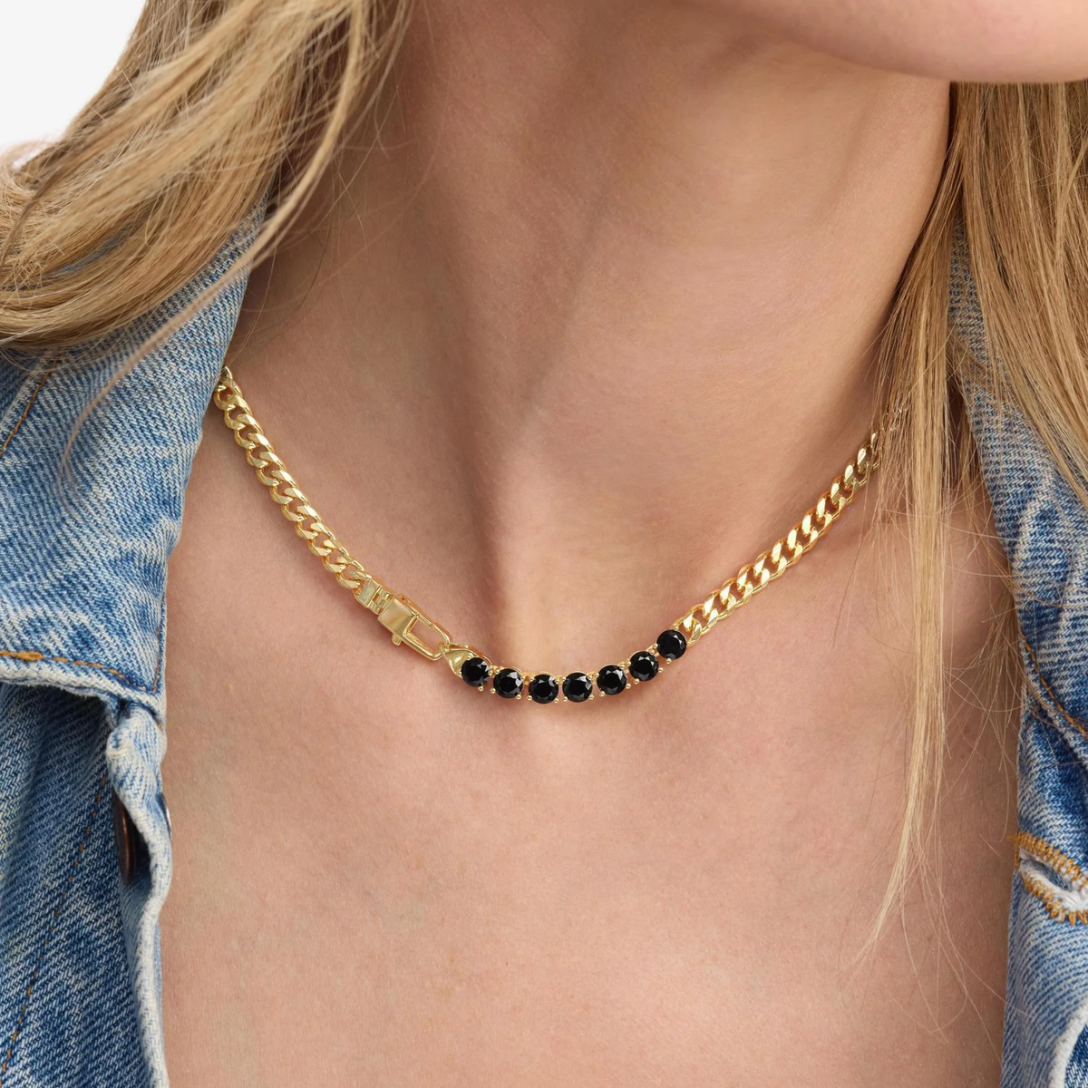 Melinda Maria Julian Loves Diamonds Necklace with 5mm sparkling diamond accents on a delicate chain.