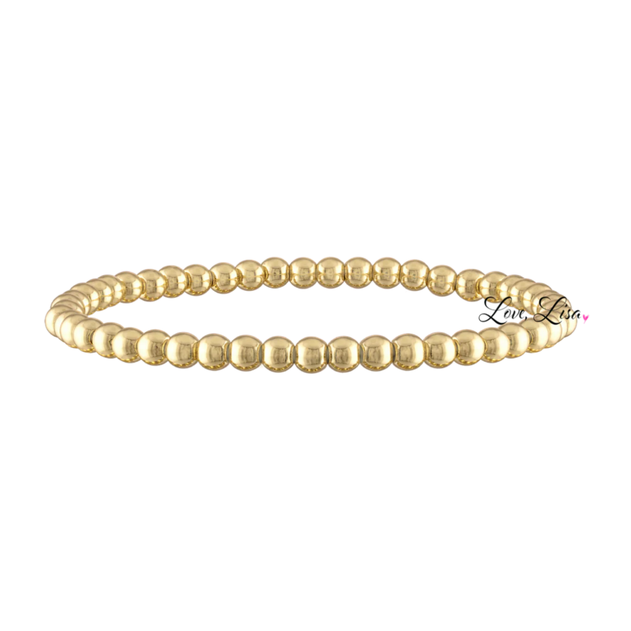 Classic beaded stretch bracelets by Love Lisa in various colors, showcasing a close-up of the intricate bead details.