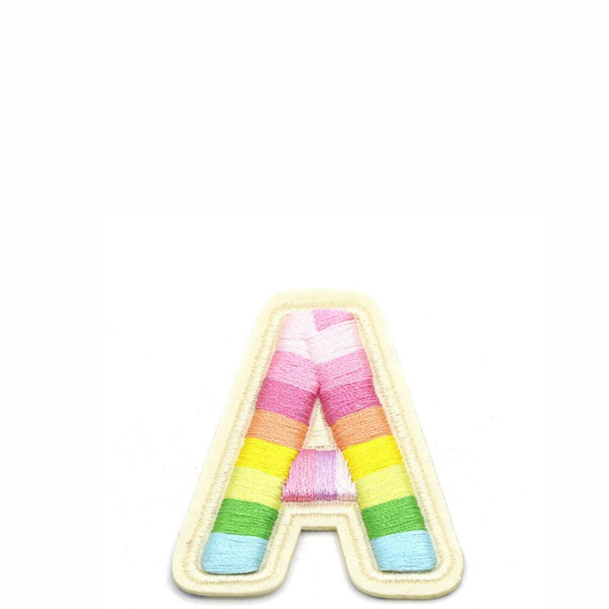 Rainbow Stripe Initial Sticker Patches - Let's Bag It