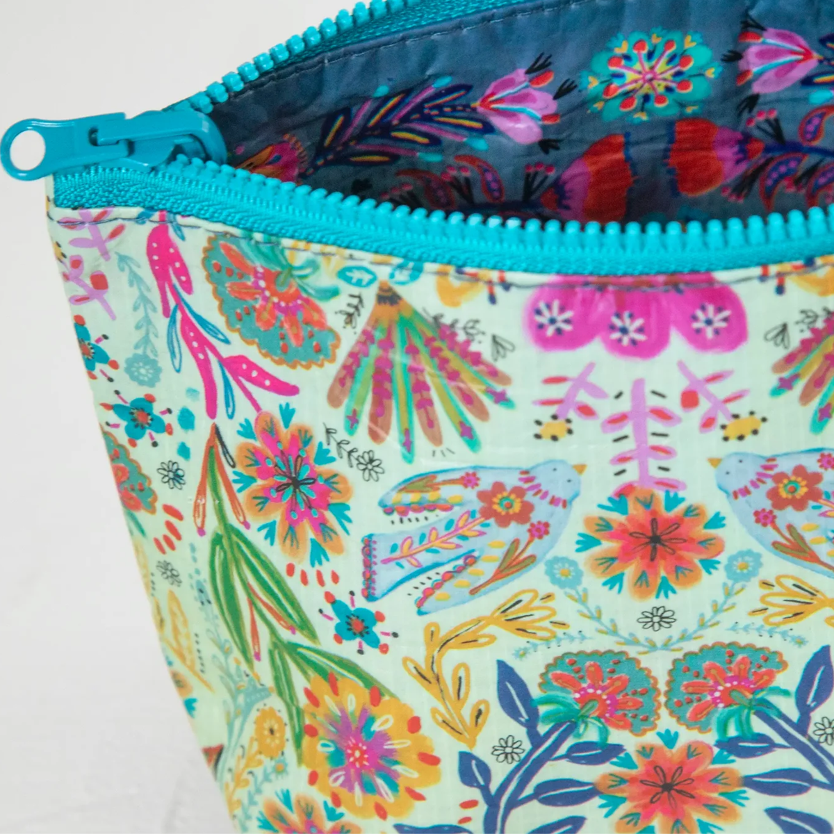 Small Recycled Reversible Zipper Pouch