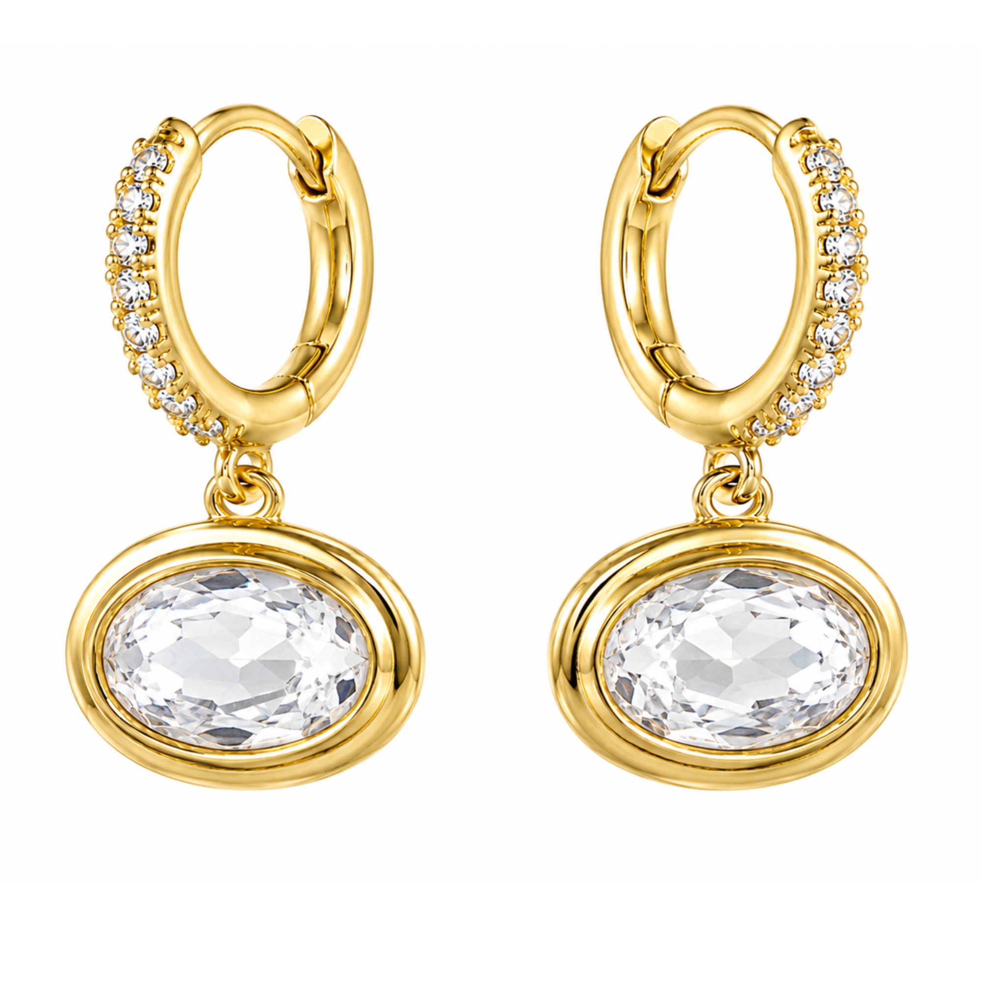 Circle Cz Droplet Earring