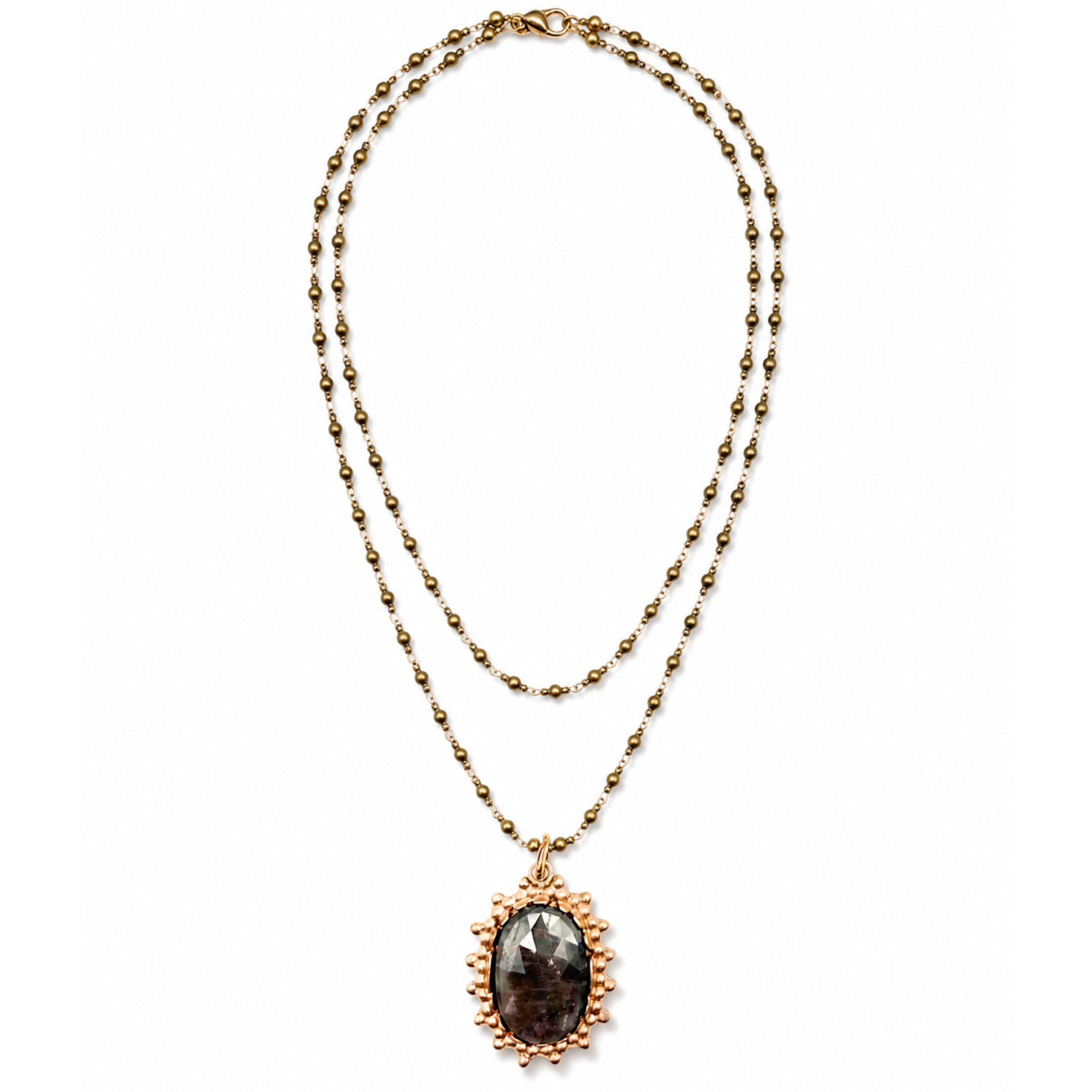 Large Oval Gemstone Necklace