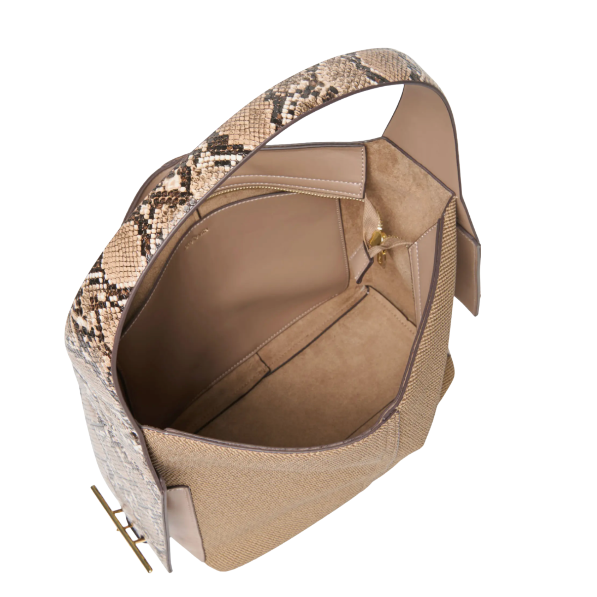 Dolce Vita Annalise mixed media shoulder bag featuring a stylish design with contrasting materials and adjustable strap.