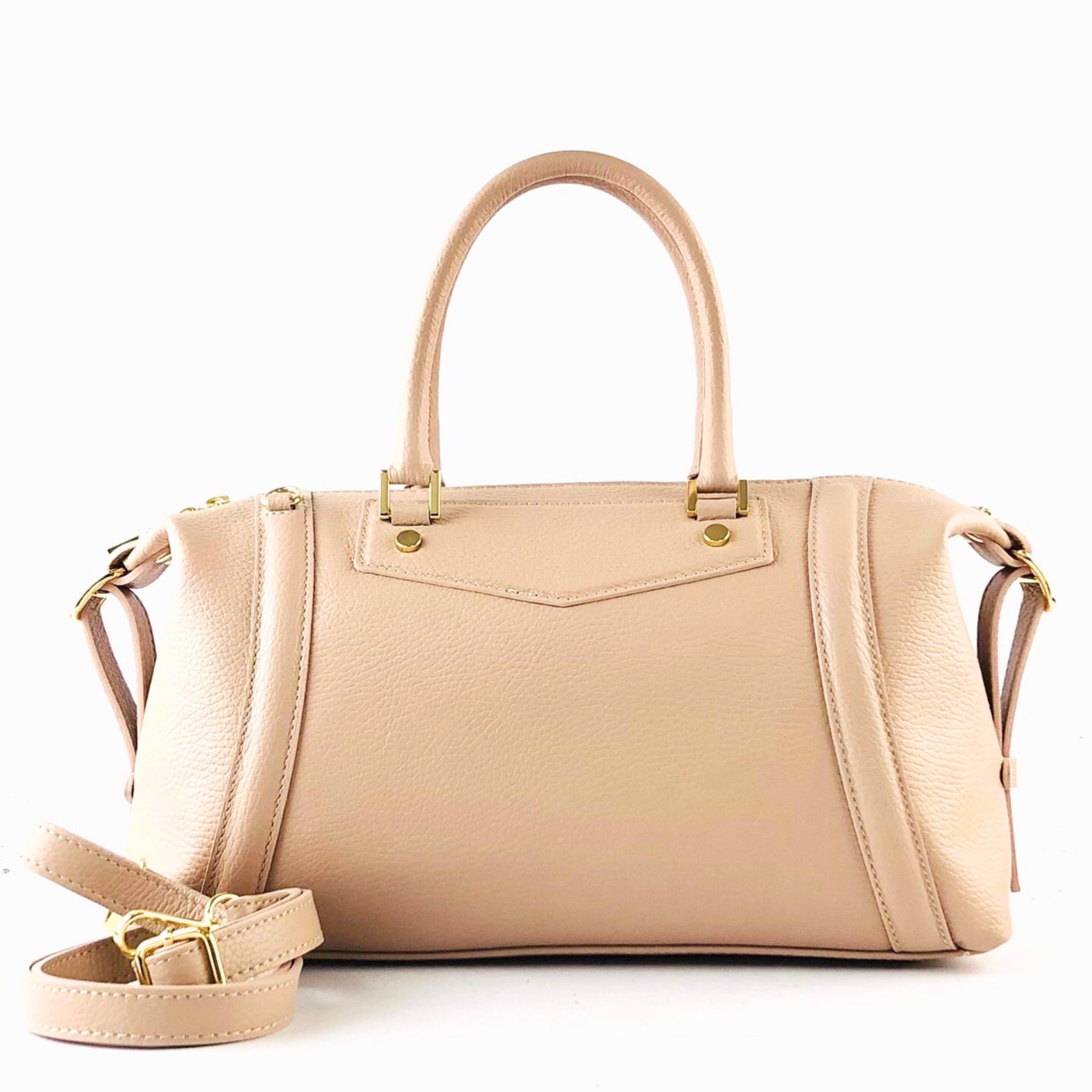 Private label Mini Luxe Satchel handbag with sleek design, featuring a compact shape and stylish leather exterior.