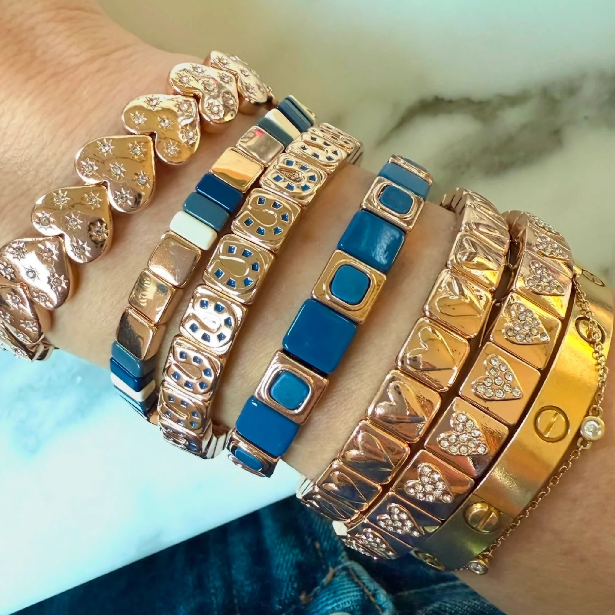 Blue Skies Square Single Bracelet - Let's Bag It