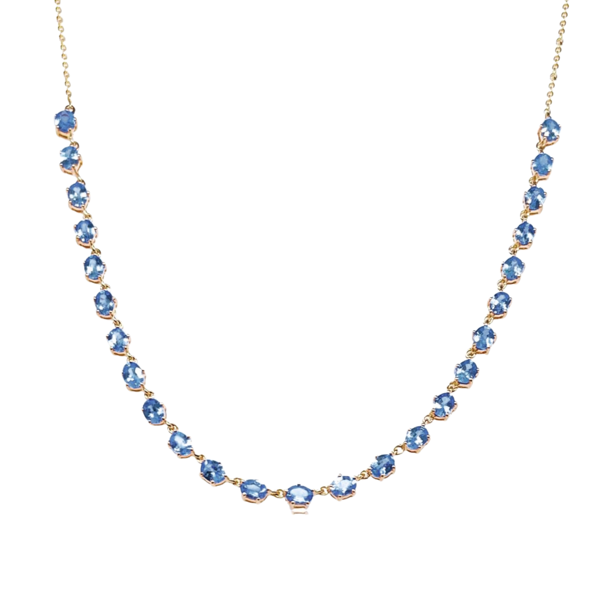 Colorful Delicate Sterling Silver Tennis Necklace