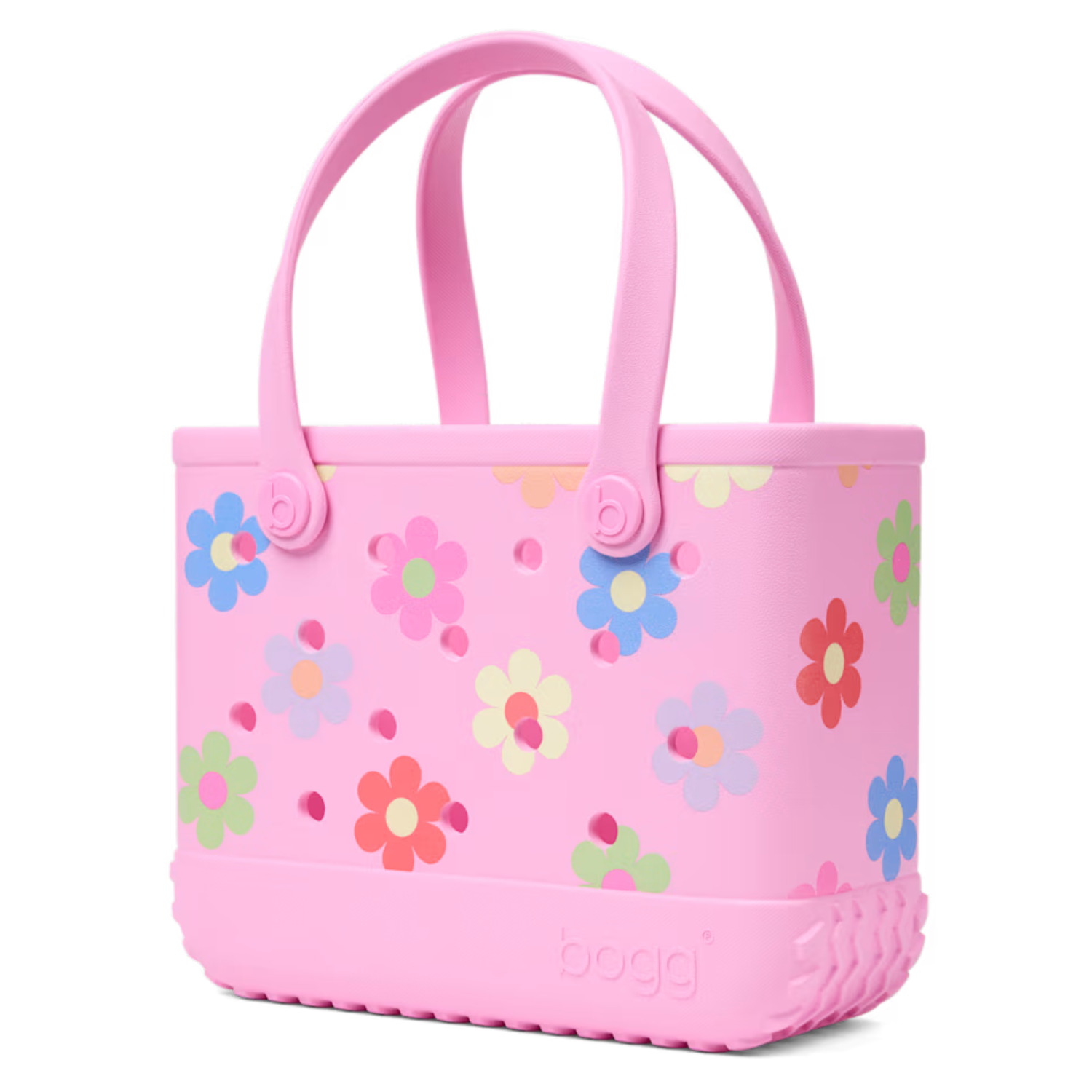Pink Bitty Bogg® Bag by BOGG BAGS featuring compact design and soft leather material with a top handle and adjustable strap.