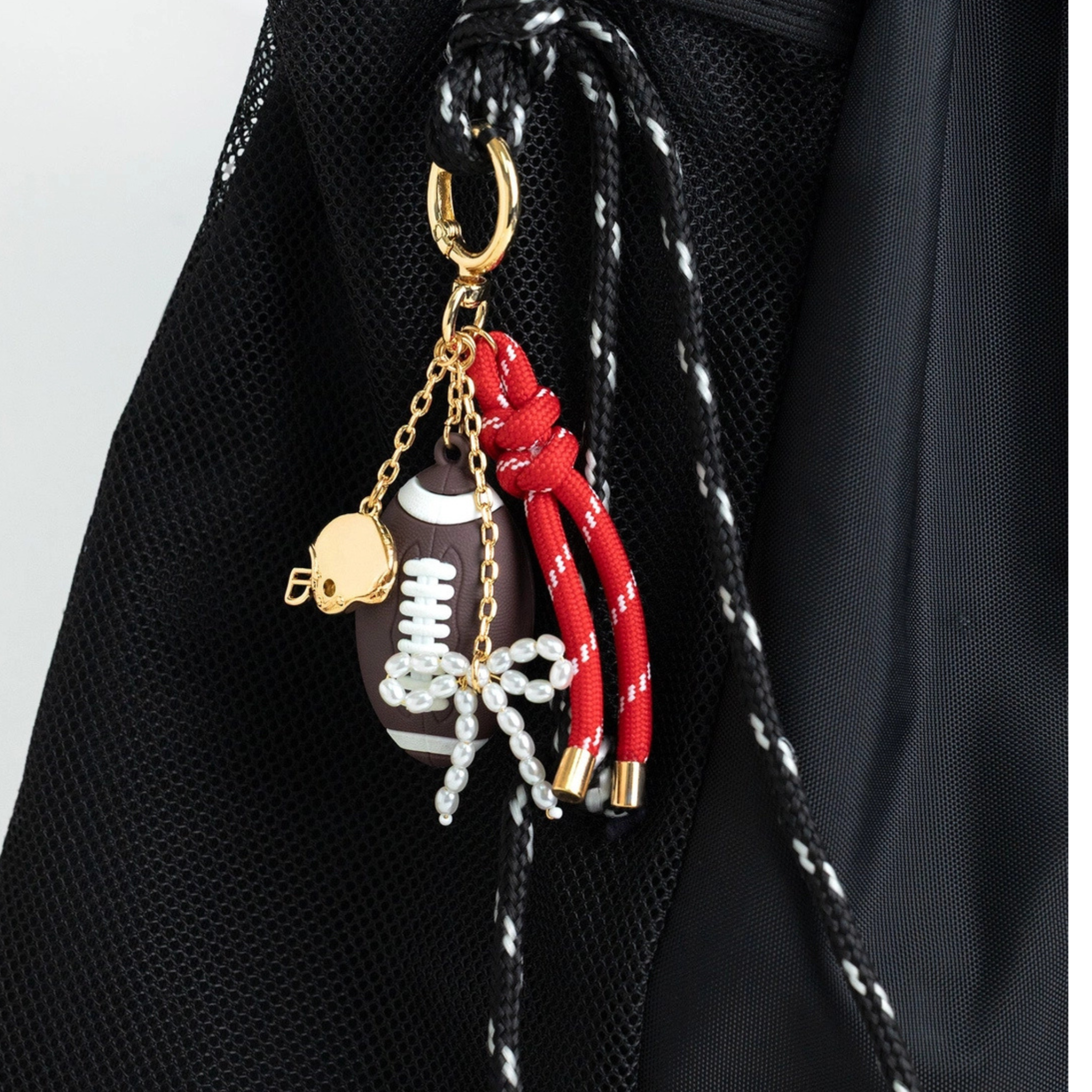 Touchdown Vibes Football Bag Charm