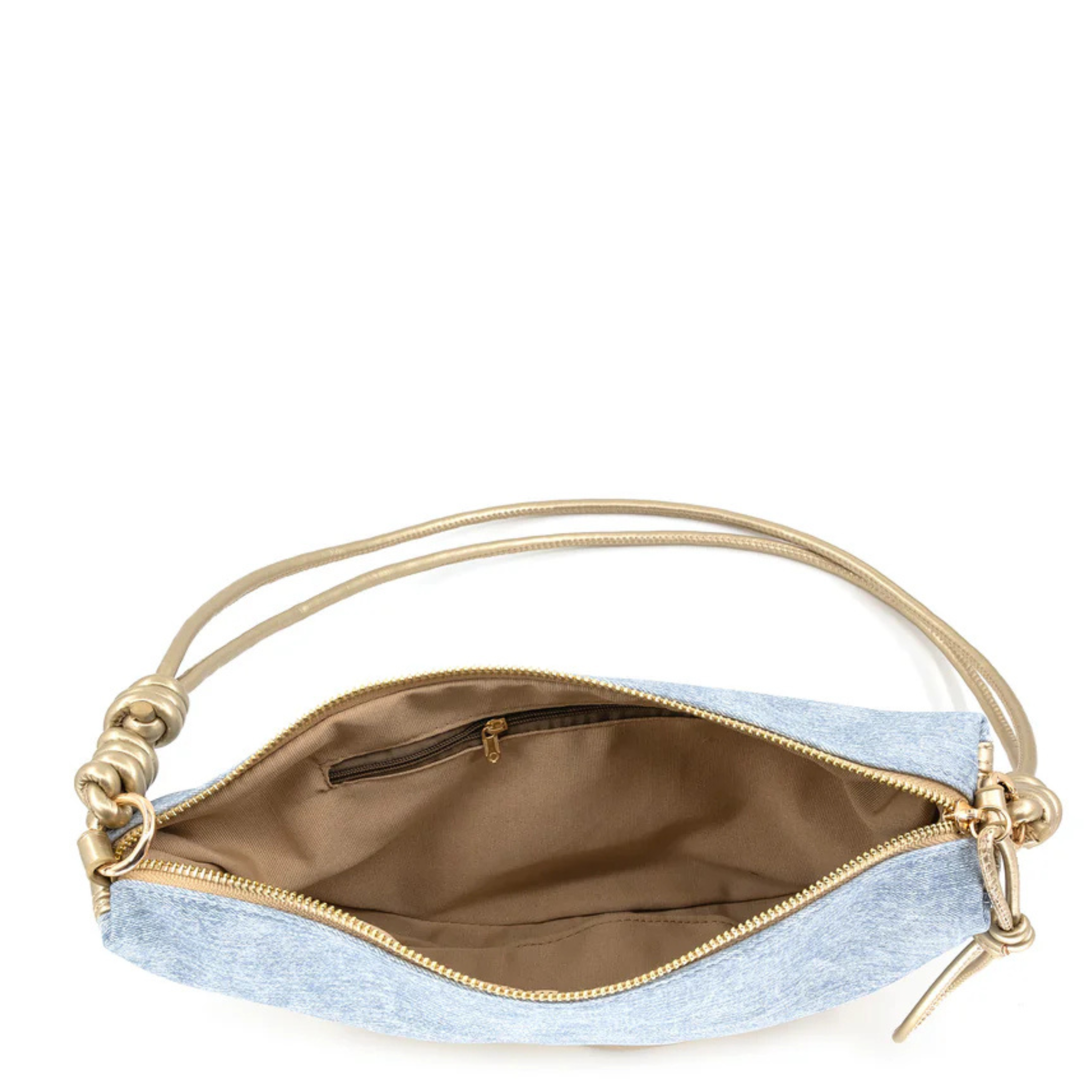 Half Moon Denim Shoulder Bag - Let's Bag It