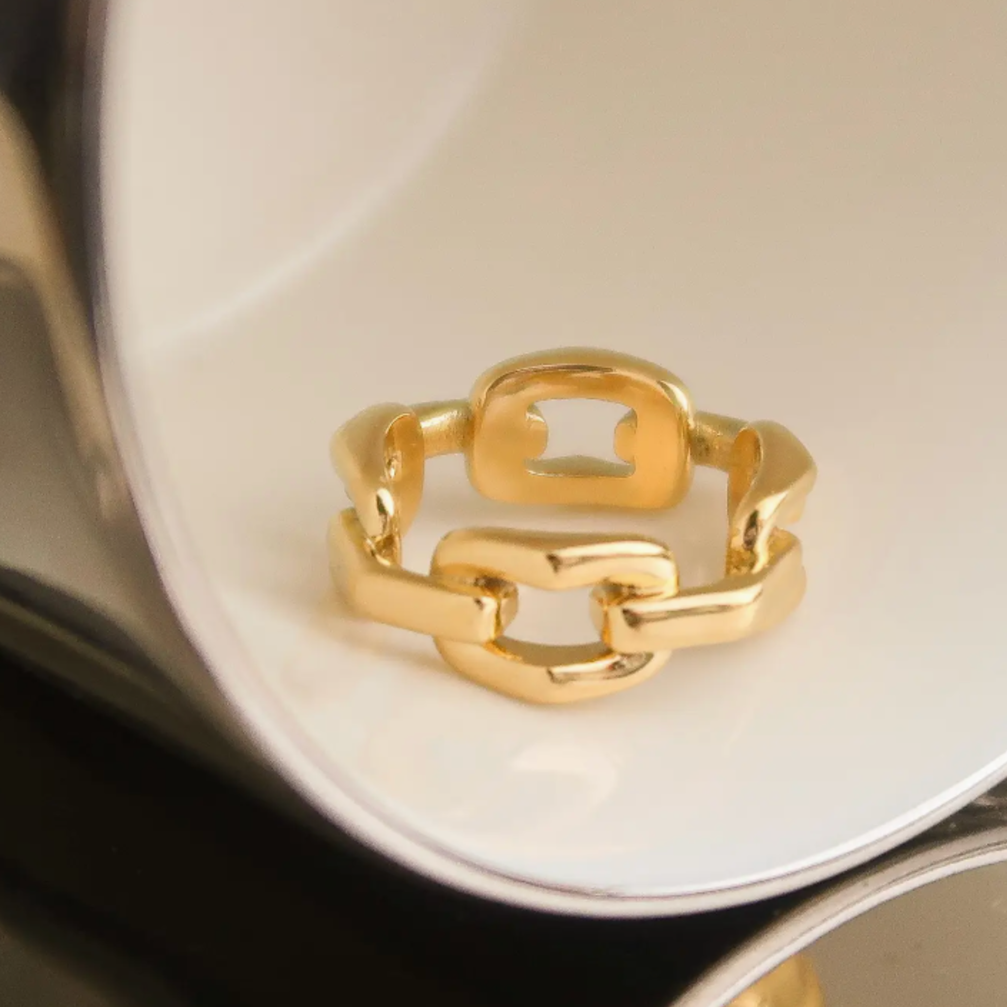 18K Gold Stack Braided Non-Tarnish Ring - Let's Bag It