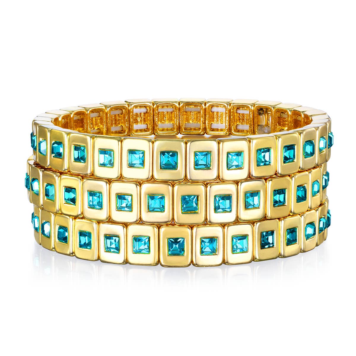 Sparkle Tile Bracelet-Blue
