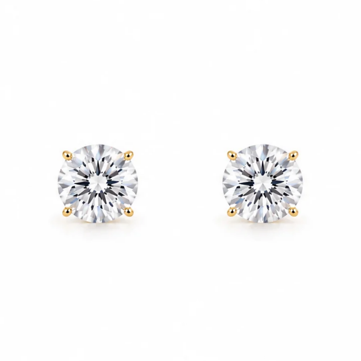 Let's Bag It simple round sterling silver gold studs, 2mm close-up