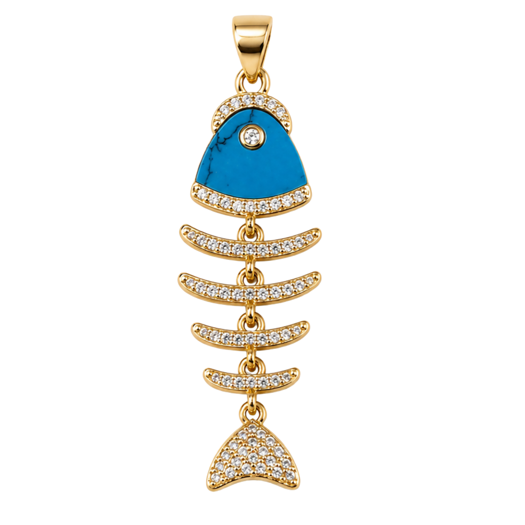 Jeweled Fishbone Charm