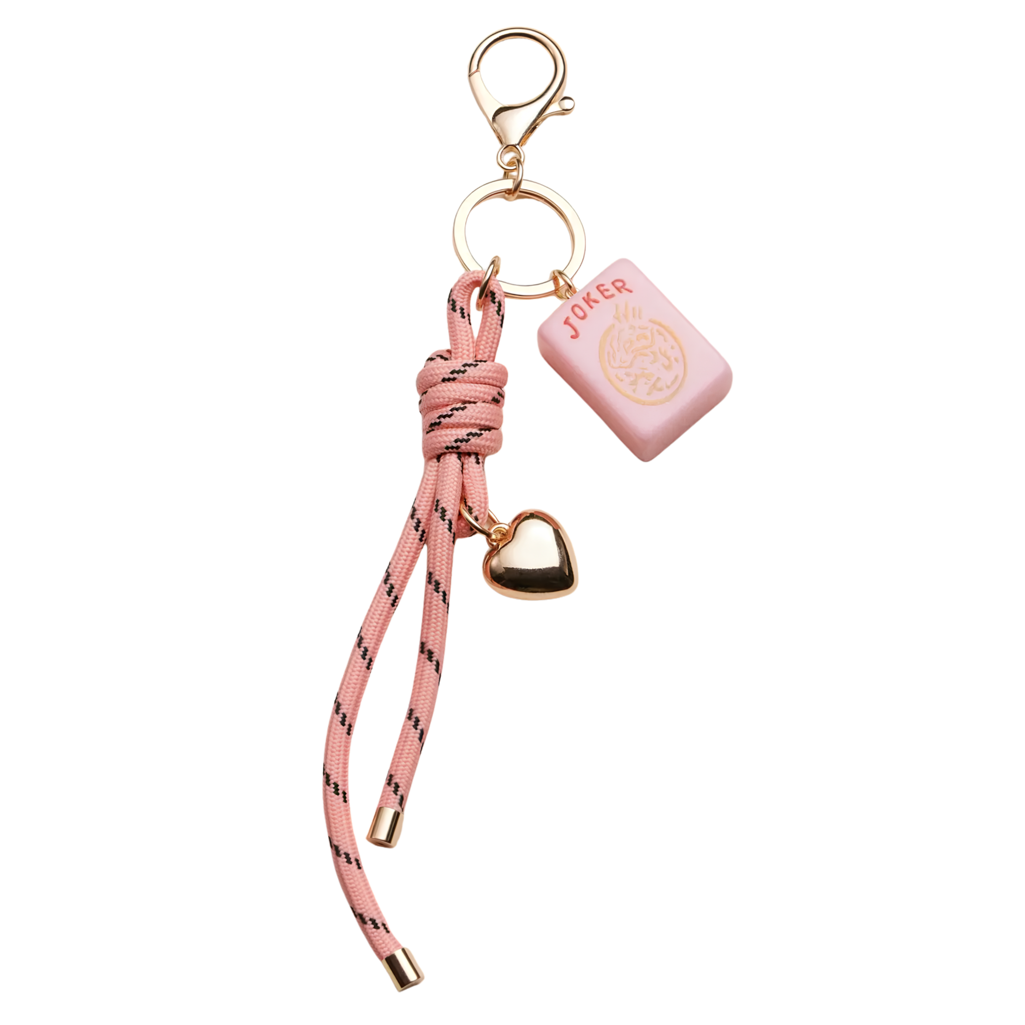 Mahjong Keychain | Heart Charm & Rope