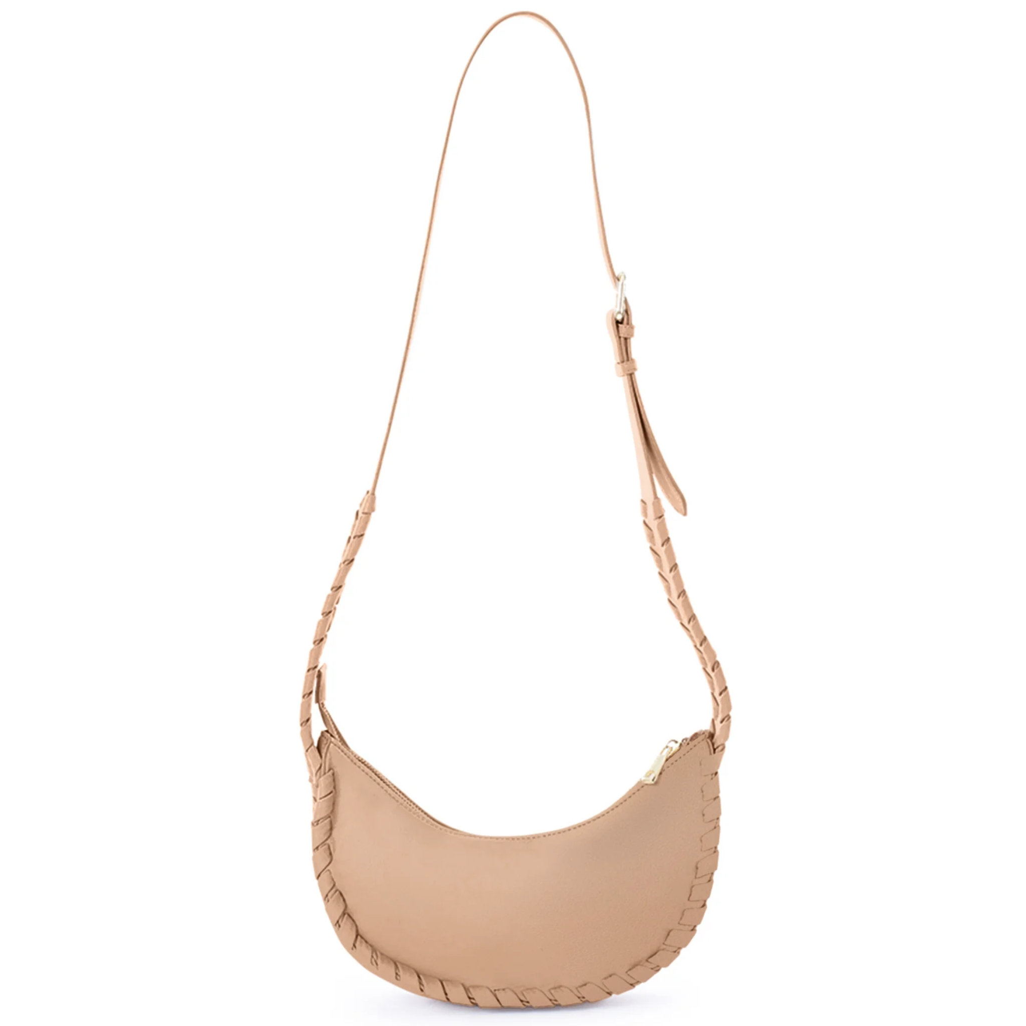 Jules Kae Shay Mini Crossbody handbag in black leather with gold chain strap and compact design.