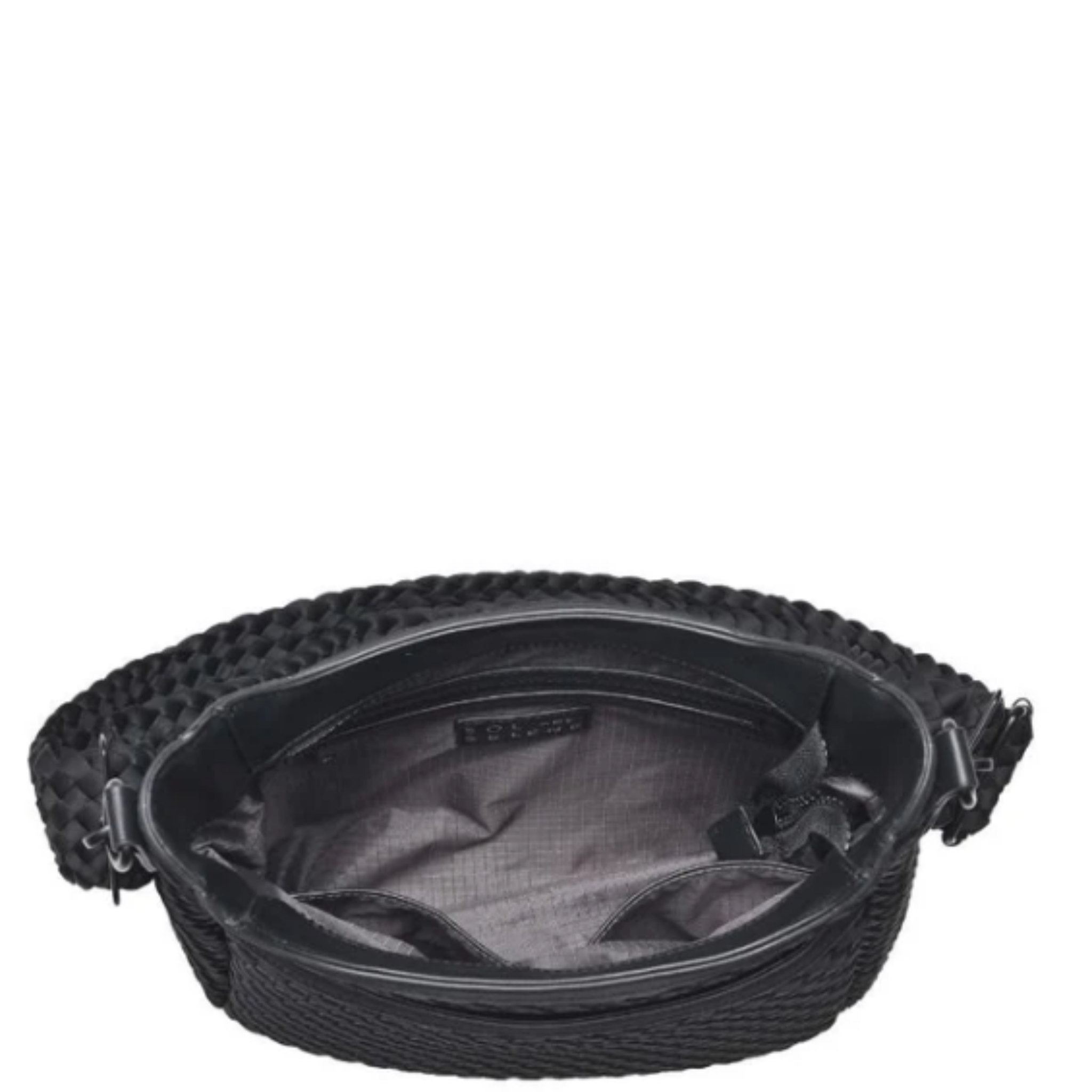 Kismet woven neoprene handbag by Sol & Selene, featuring a textured design and spacious interior.