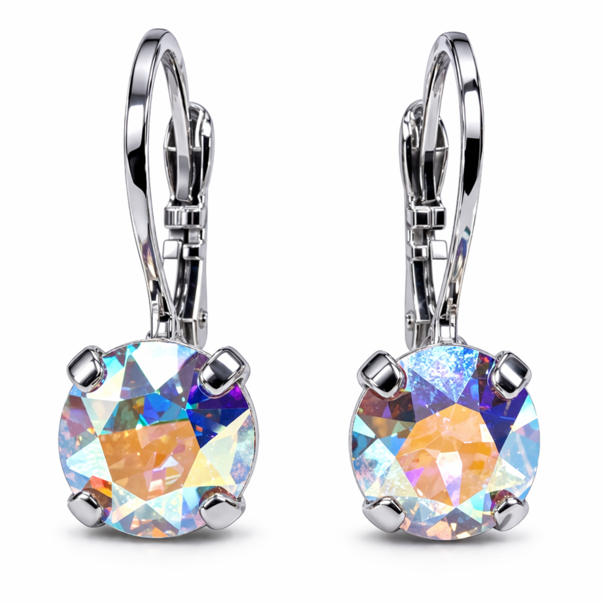 Cathie Nilson 8.5-inch Swarovski crystal drop earring with sparkling crystal pendant and delicate metal hook.