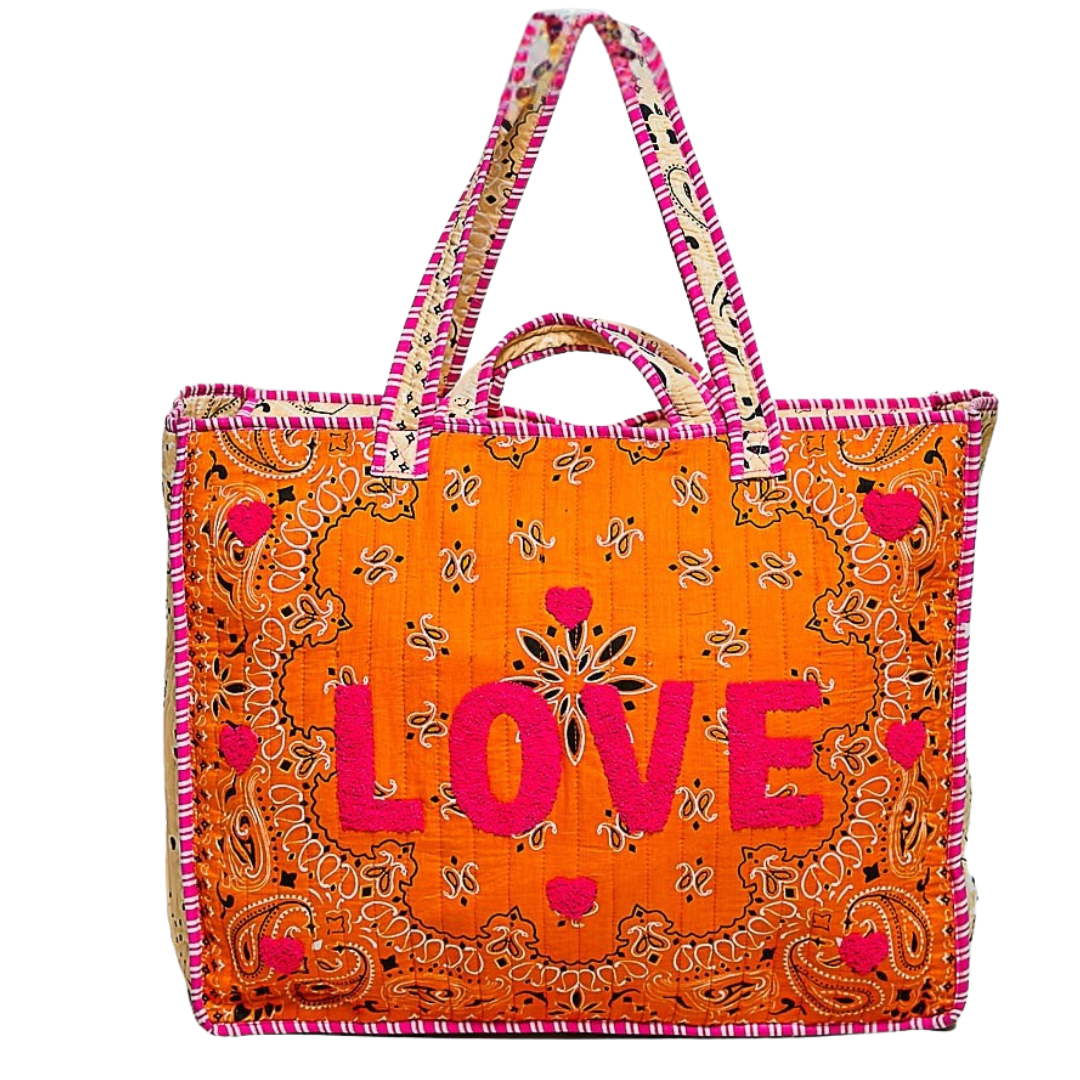 Love Bandana Quilted Tote Bag - PREORDER - RESTOCK EXPECTED 10/5