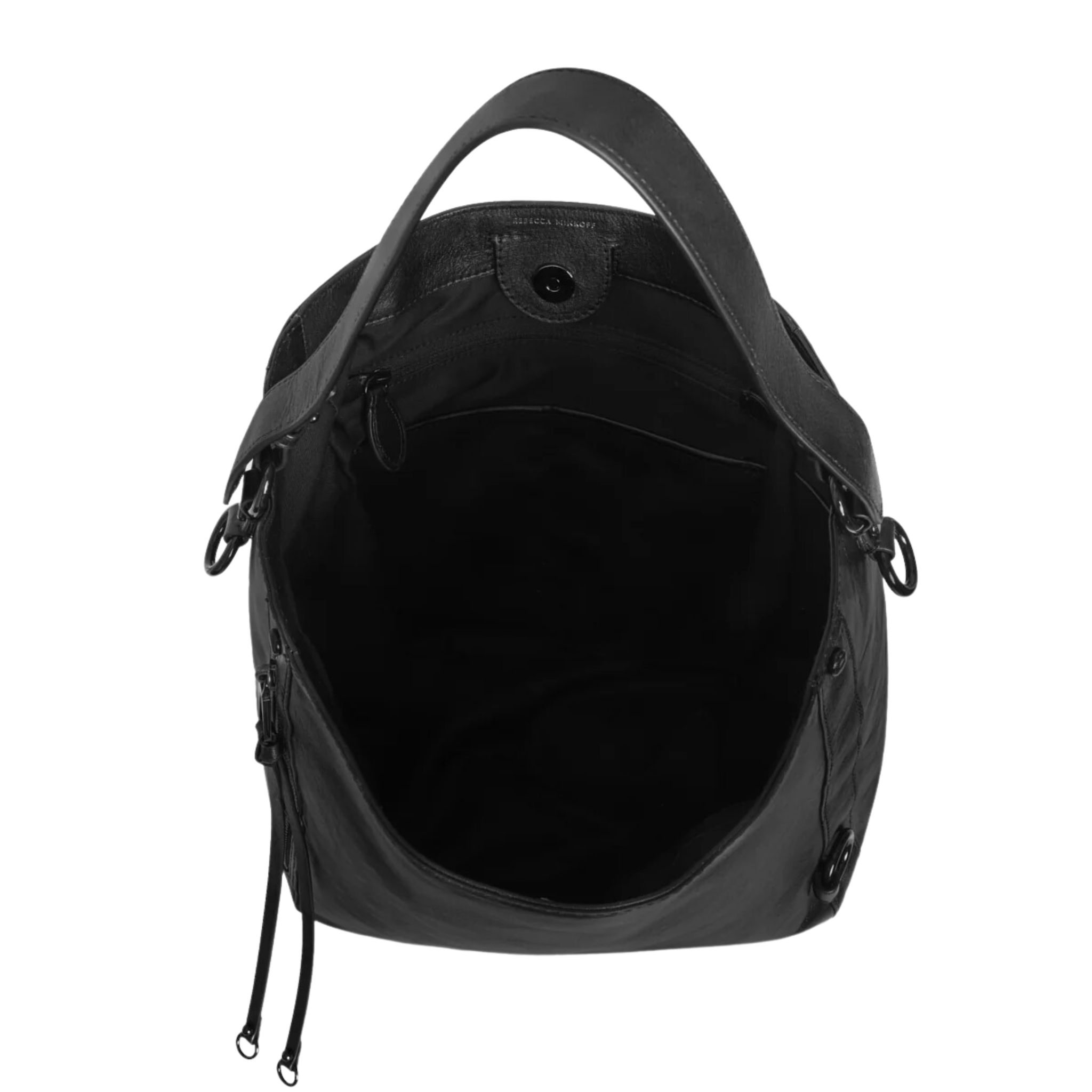 Rebecca Minkoff M.A.B hobo shoulder bag with soft leather, slouchy design, and adjustable strap, featuring gold-tone hardware.