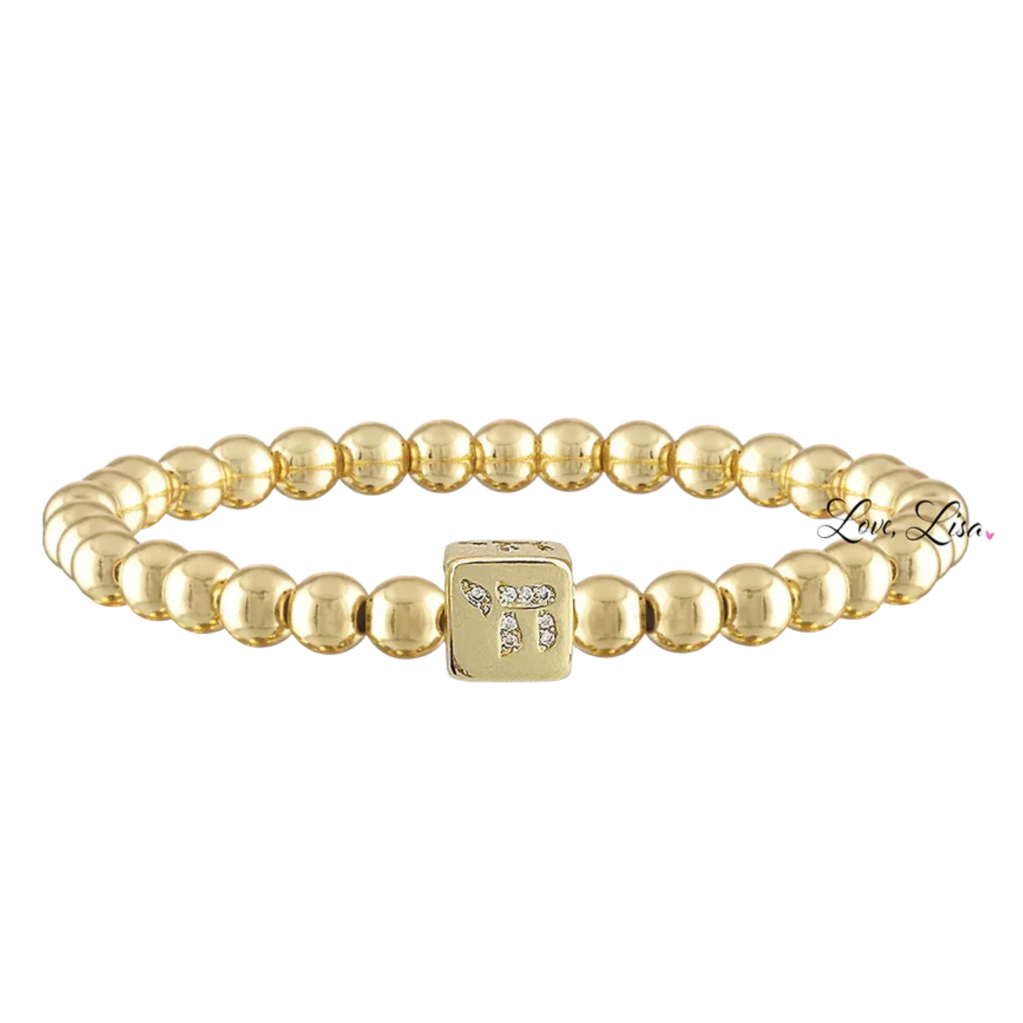 Three luxe bracelets featuring the Star of David and Chai charms by Love Lisa on a white background.