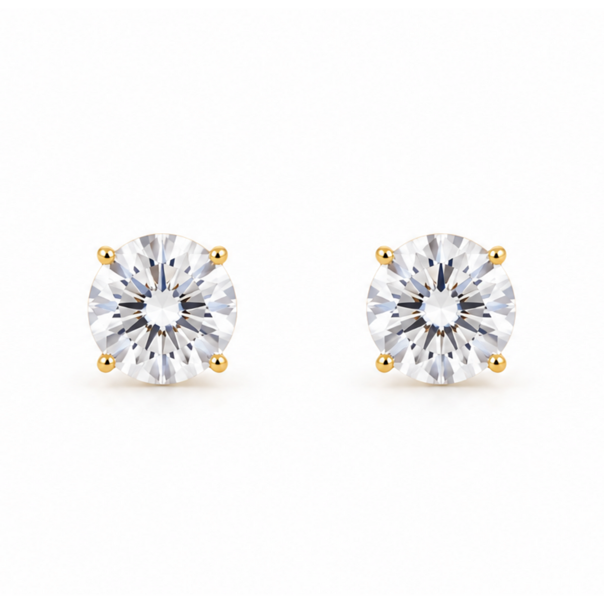 Simple round sterling silver gold studs by Let's Bag It, 3mm earrings