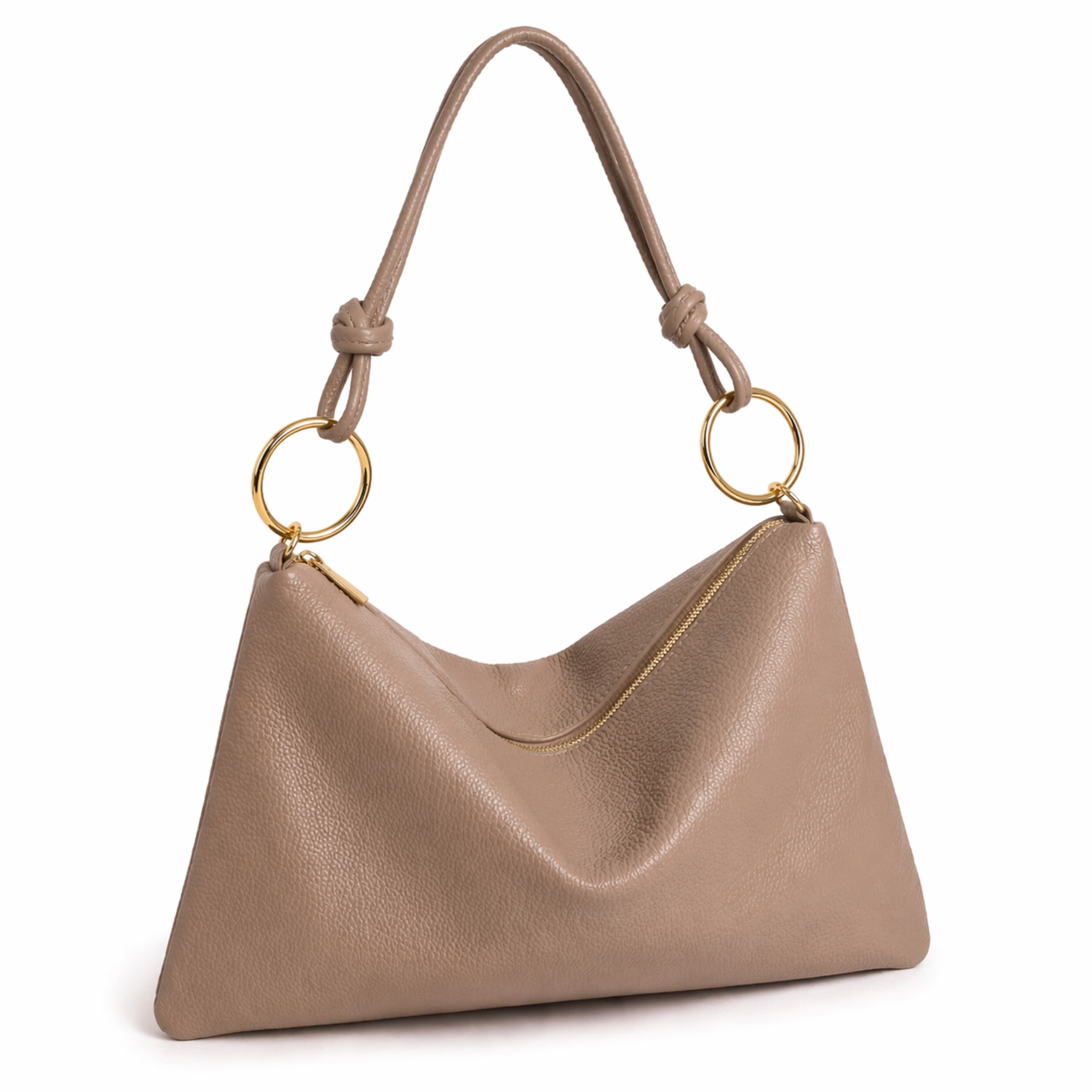 Private label Soho Slouch Bag handbag with soft, slouchy leather design and adjustable shoulder strap.
