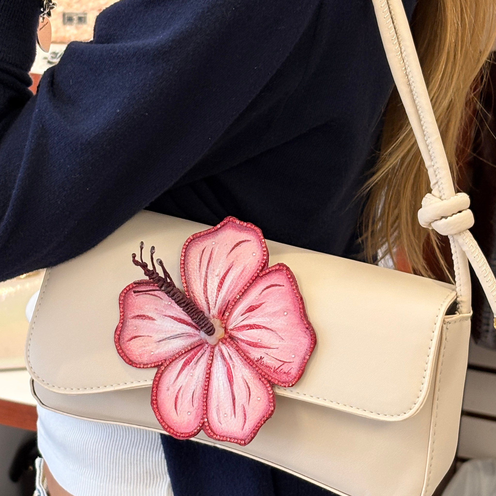 Gianna Valente x Lets Bag It Island Bloom shoulder bag with floral design and adjustable strap, stylish for everyday use.