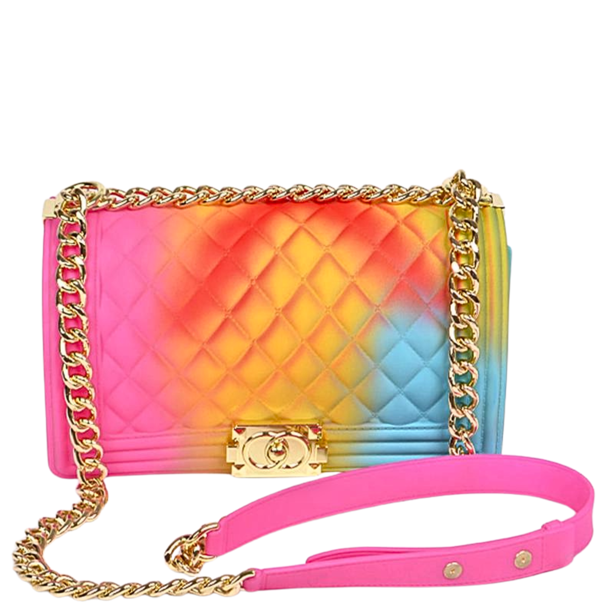 Tie Dye Jelly Embossed Square Crossbody - Let's Bag It