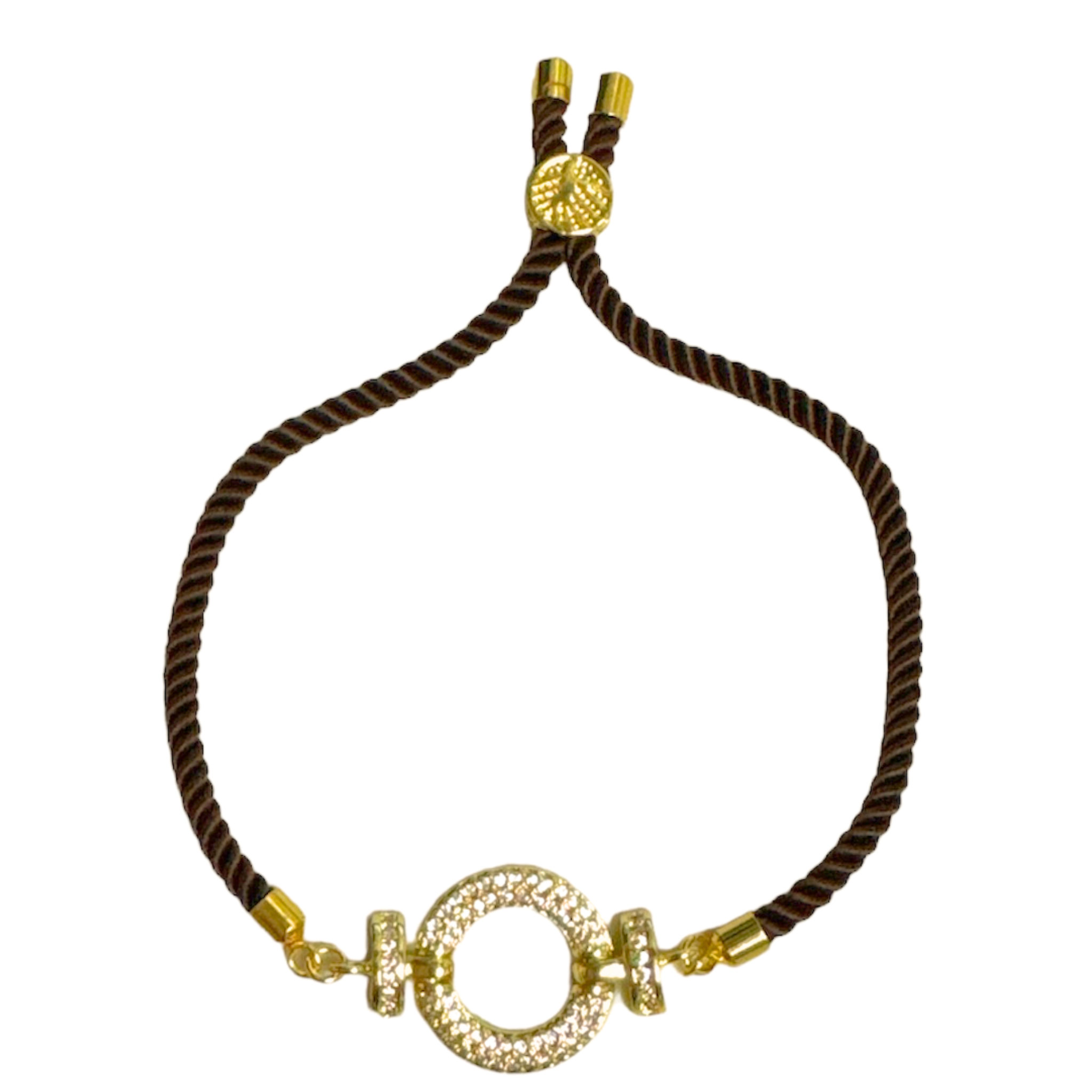 Brenda Perruzza Jewelry rope pulley bracelet with braided cord and metallic accents, stylish and adjustable accessory.