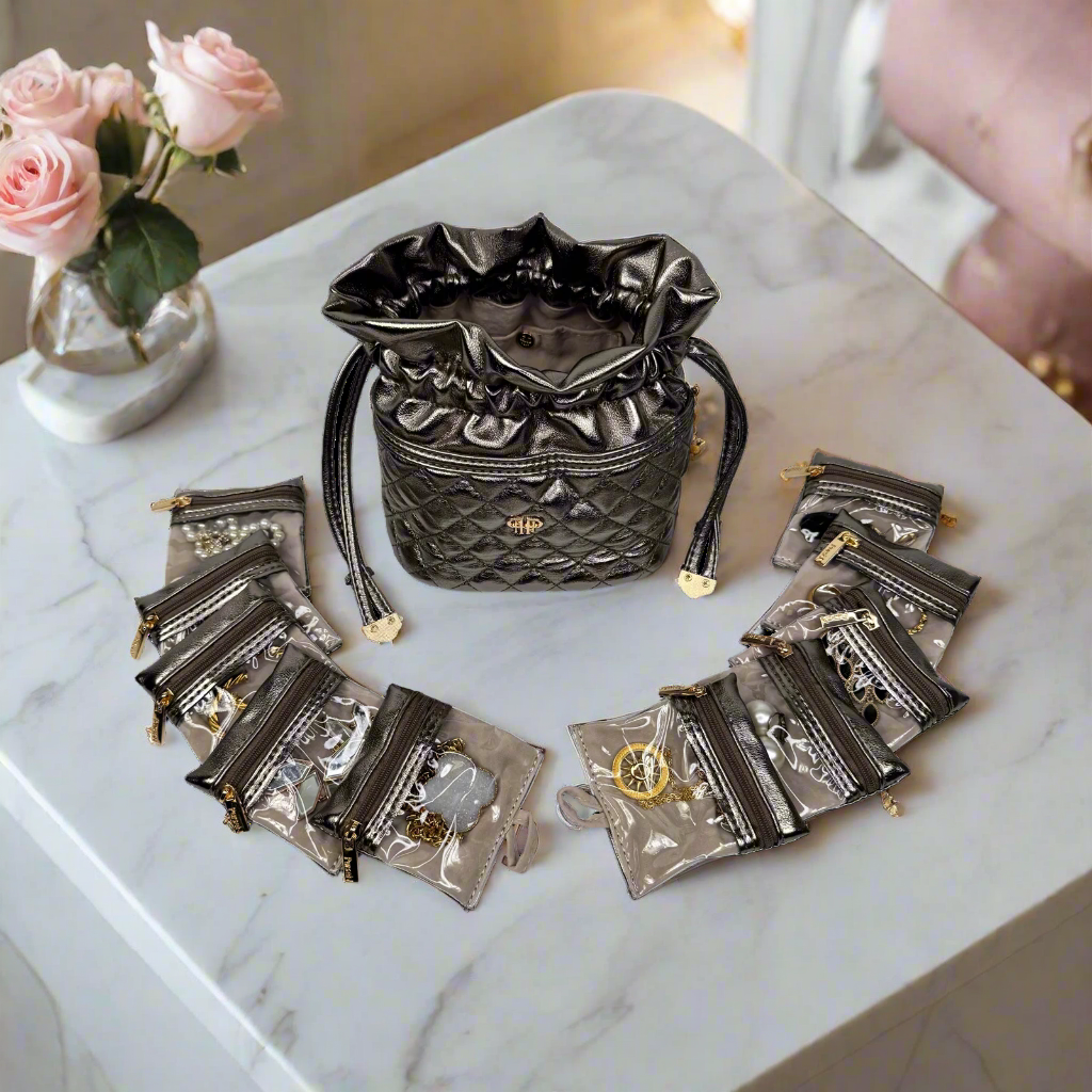 PurseN Oprah's Favorite Things 2021 Ultra Jewelry Case in bronze, featuring organized compartments for jewelry storage.