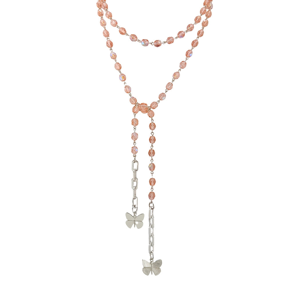 Love Lisa Bailey Butterfly Wrap Lariat Necklace featuring a delicate butterfly and elegant wrap design.
