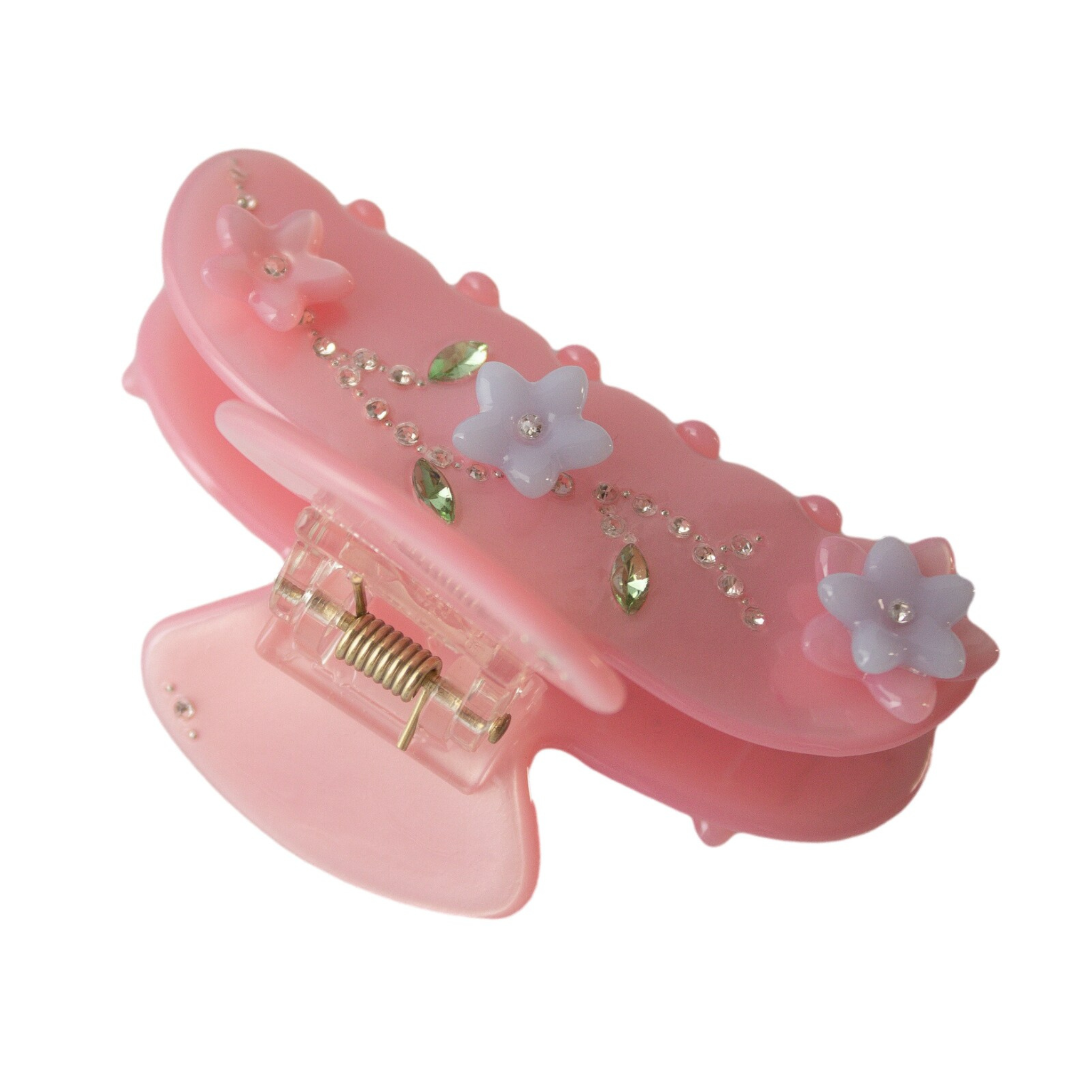 Rhinestone 3D Flower Clip