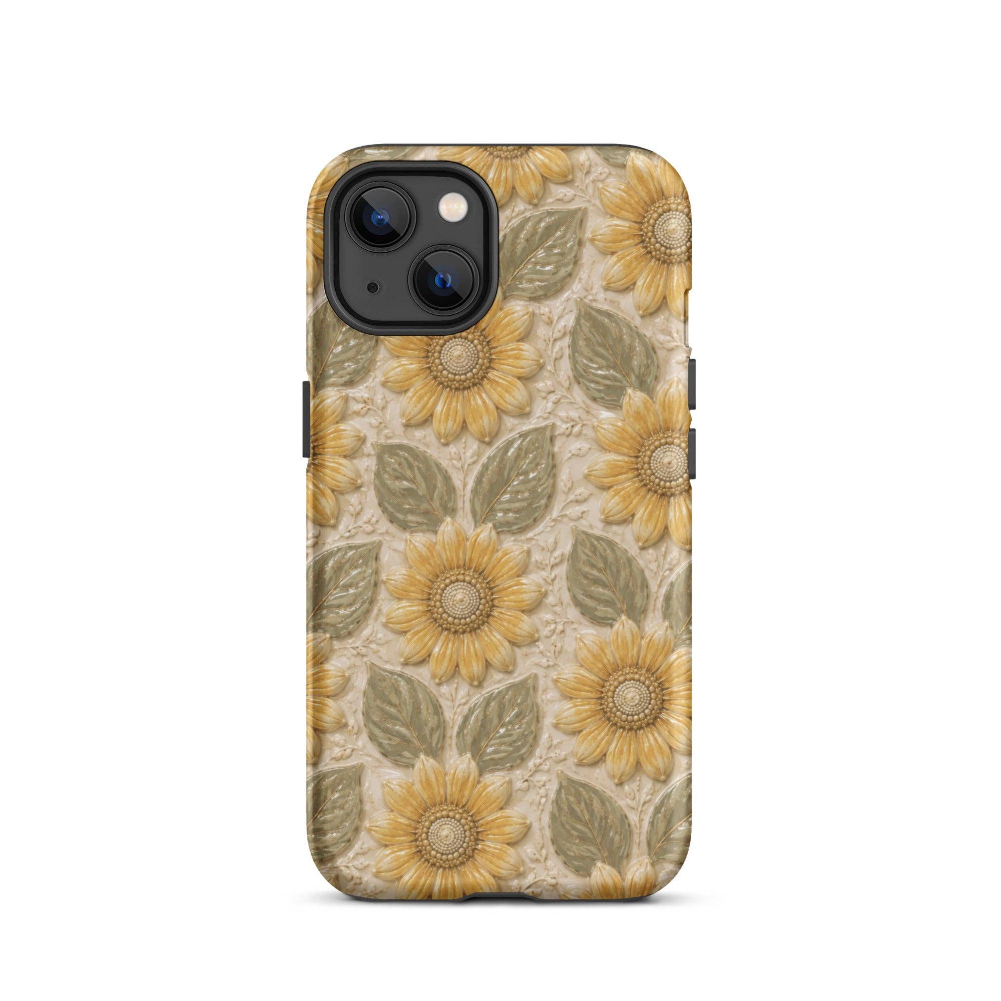 Green Tan Honey Flowers iPhone Case - Lets Bag it x Kiaras Creative