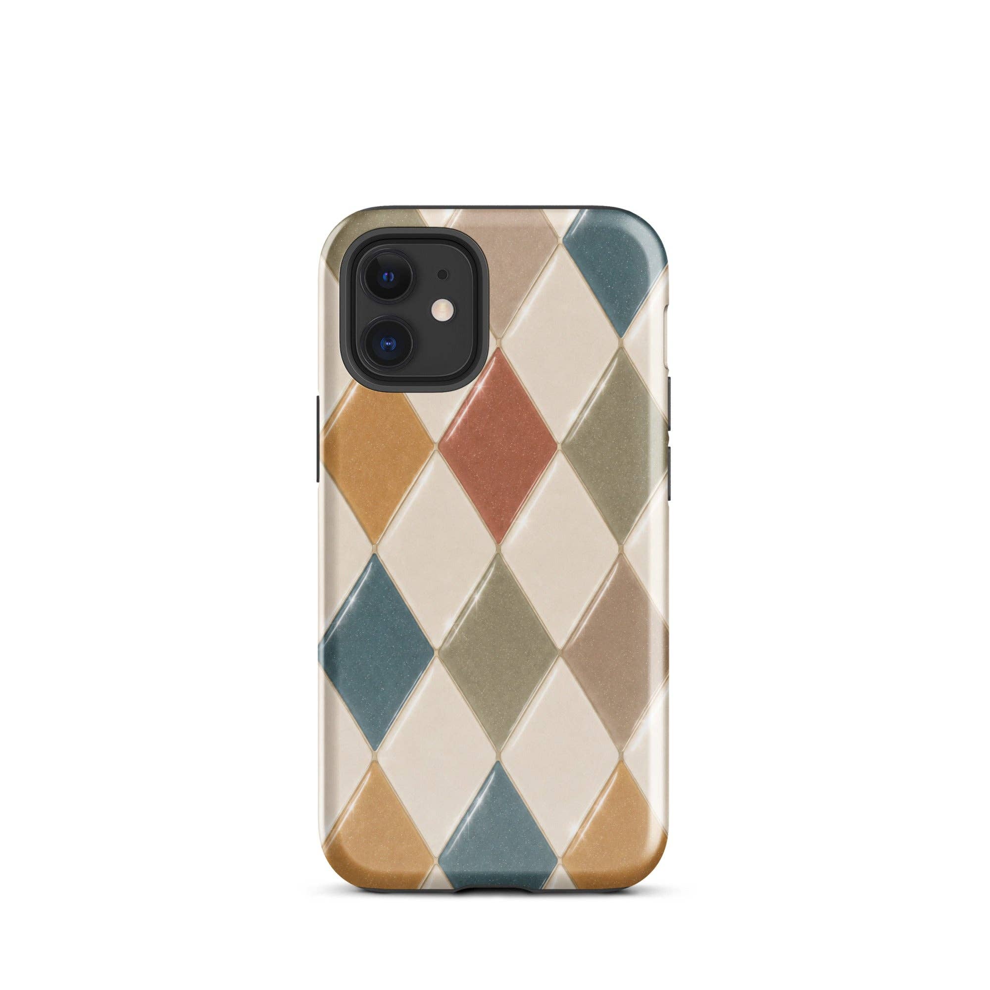 Green Tan Turquoise Argyle iPhone Case