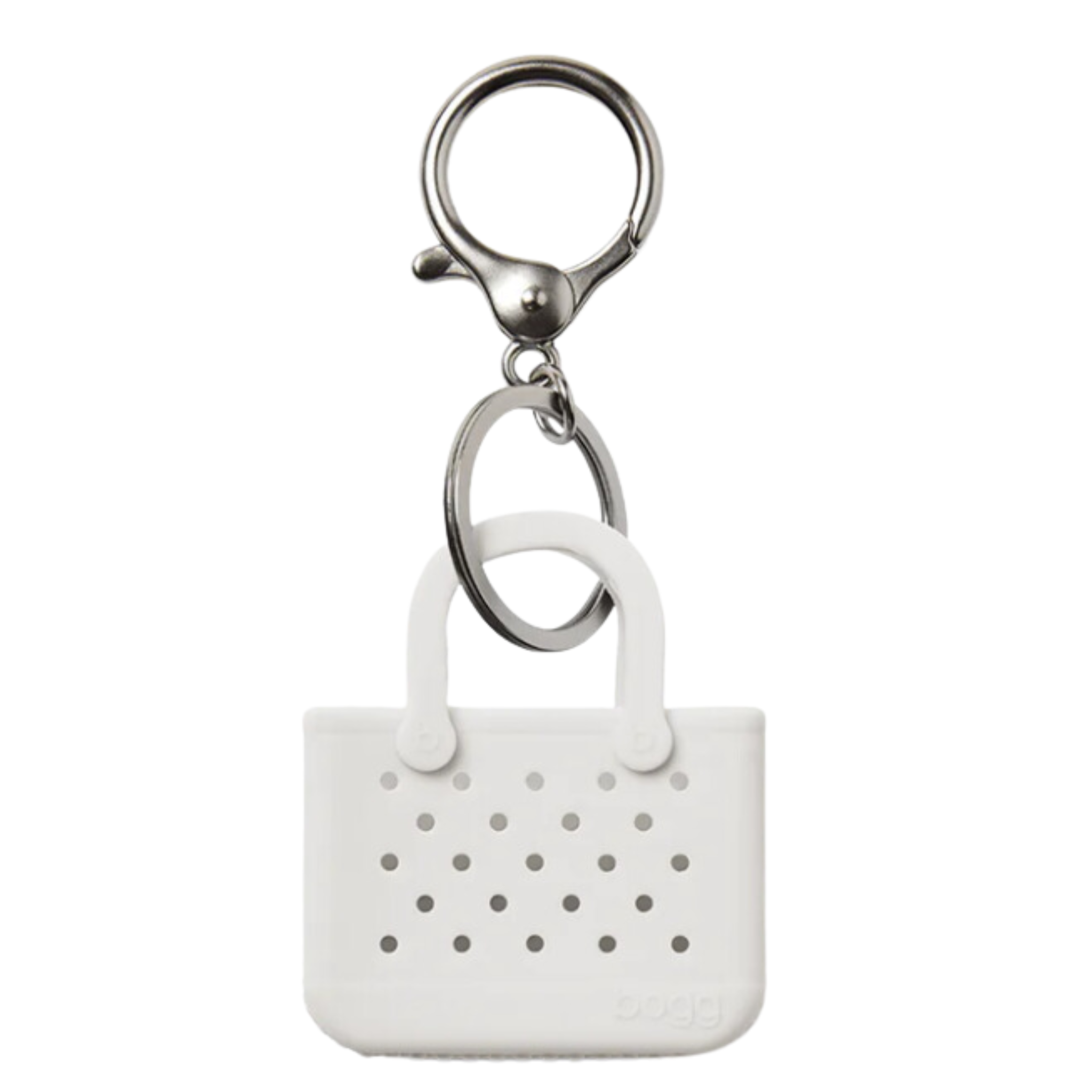 Bogg Bags Tiny Tote key chain featuring a miniature tote bag design with bright colors and detailed stitching.