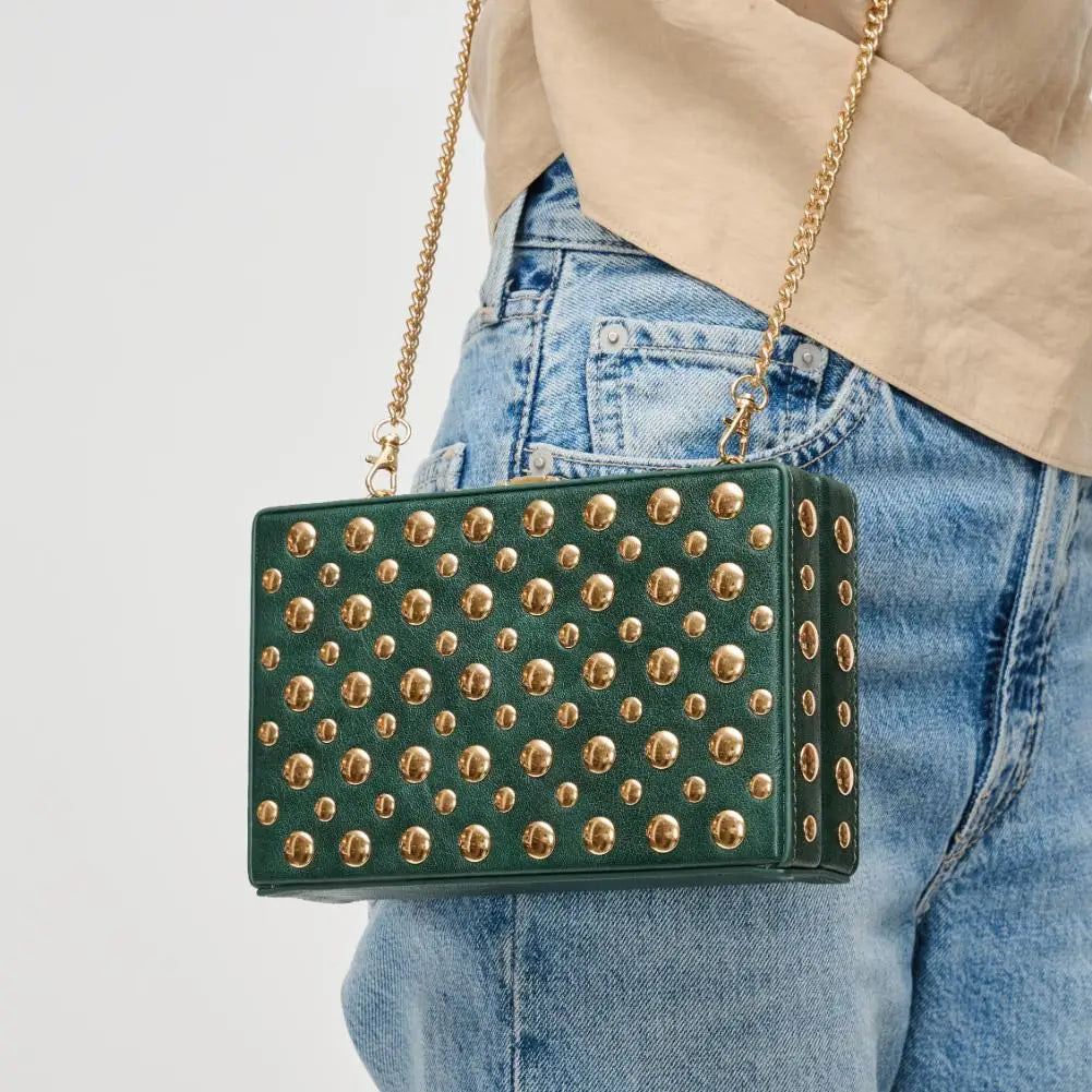 Urban Expressions Desi studded clutch bag with intricate beadwork and a stylish design, perfect for special occasions.