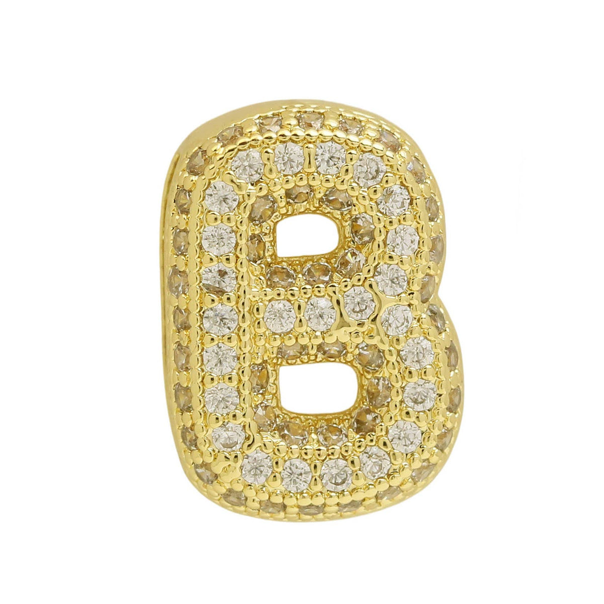 Private label slider initial charm for watch bracelet, featuring a sleek metal design with engraved initials.