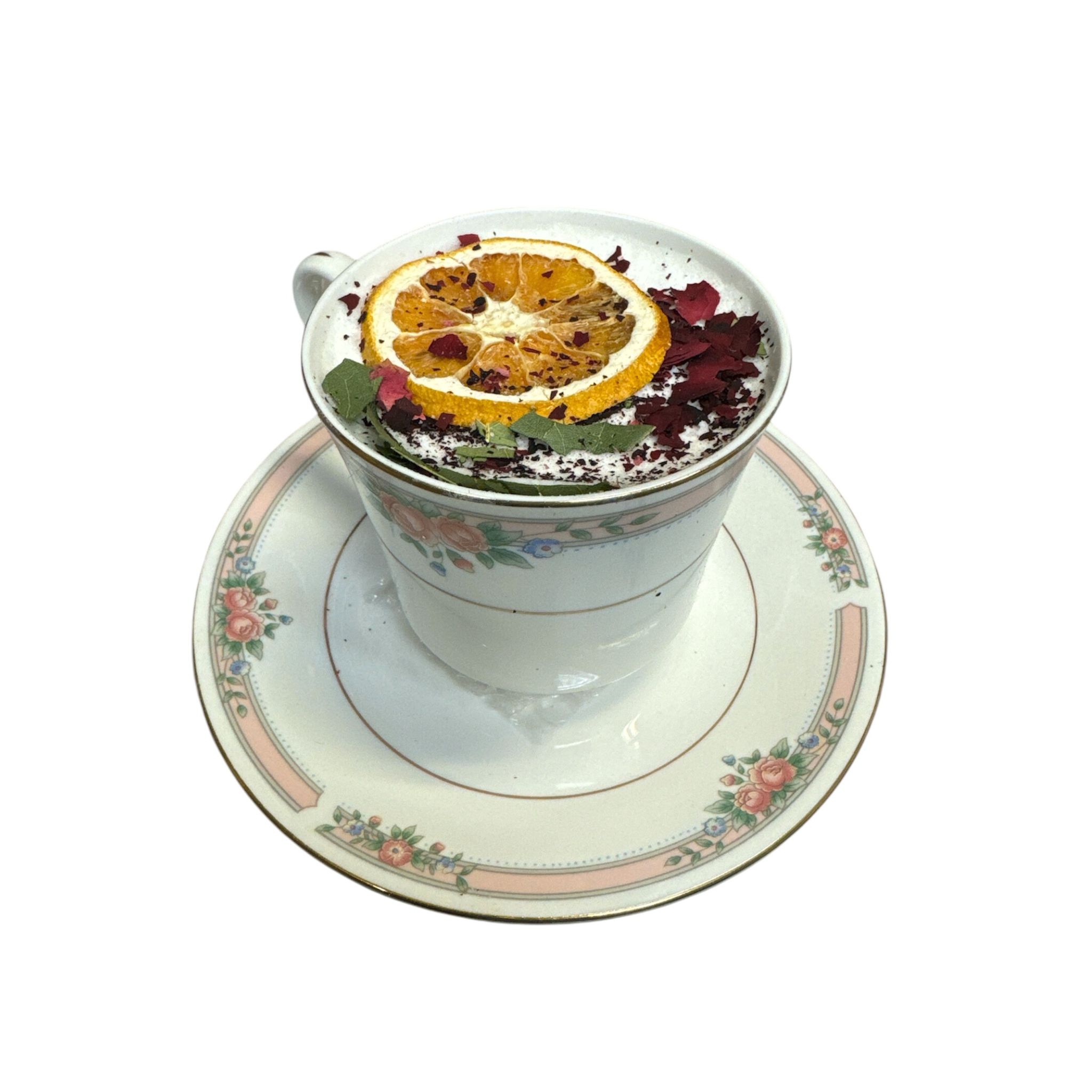 Antique tea cup bath bombs from Witchy Woman World Apothecary, featuring intricate designs and vibrant colors.