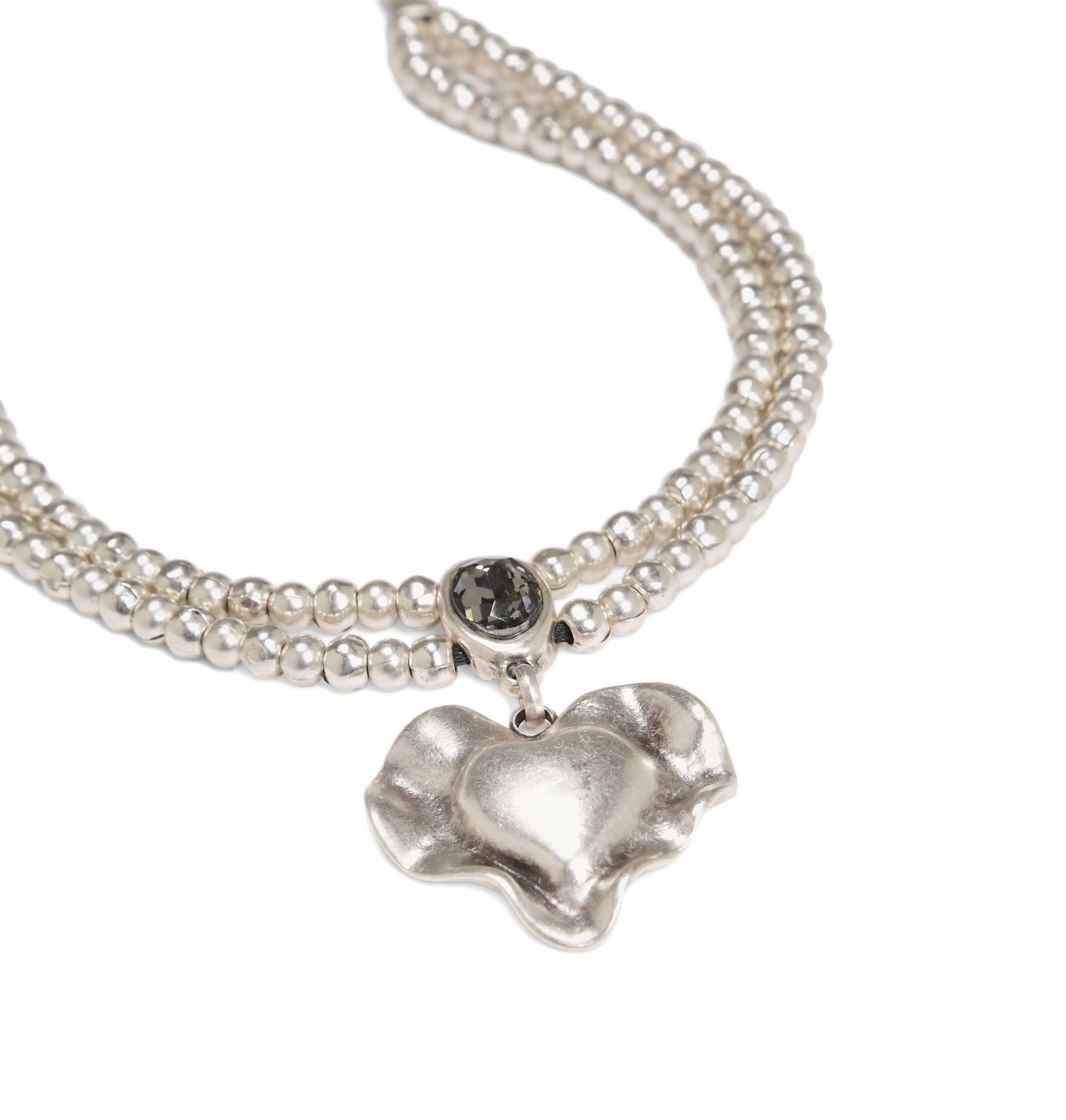 Handmade Pewter & Crystal Necklace - NN3130