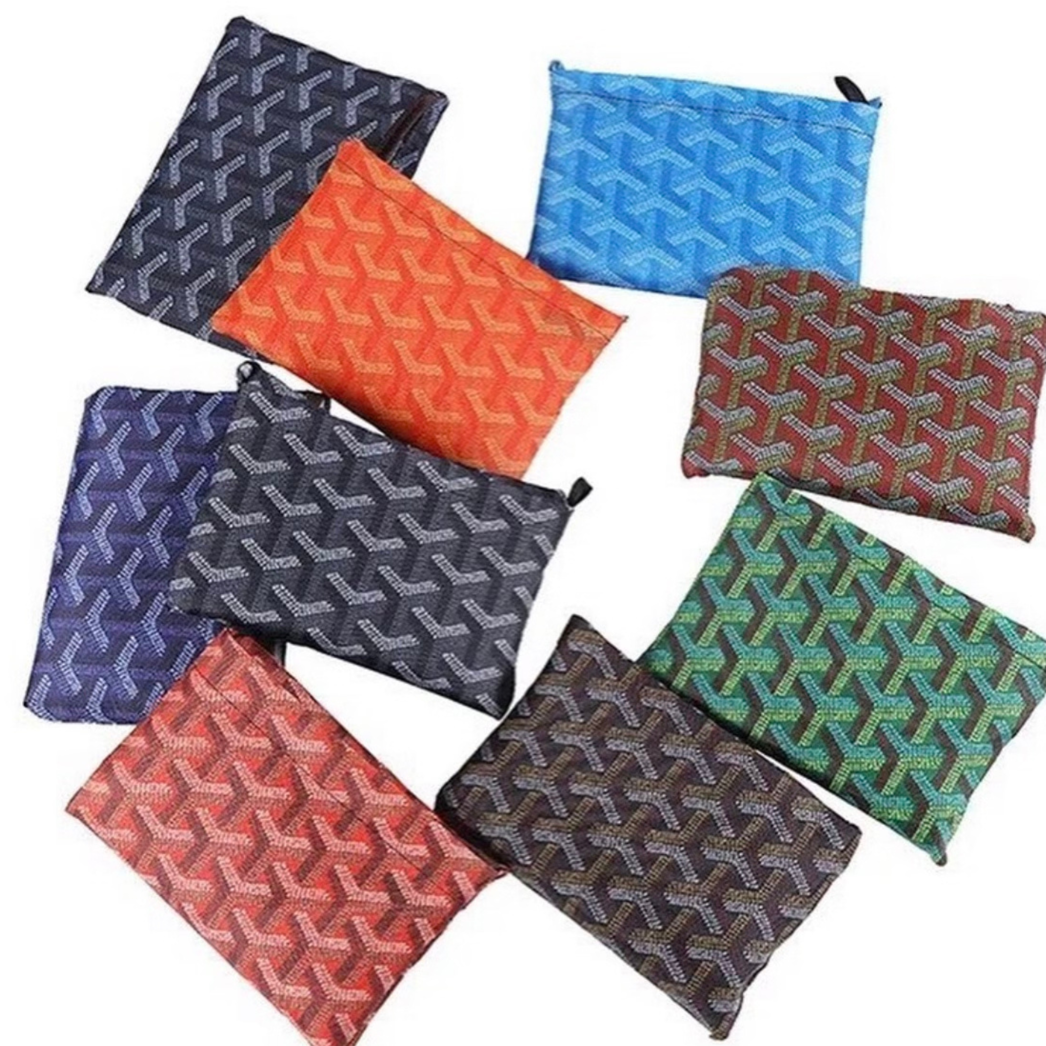 Chevron eco-friendly foldable nylon tote bag by private label, showing the compact, reusable tote with chevron pattern and handles.
