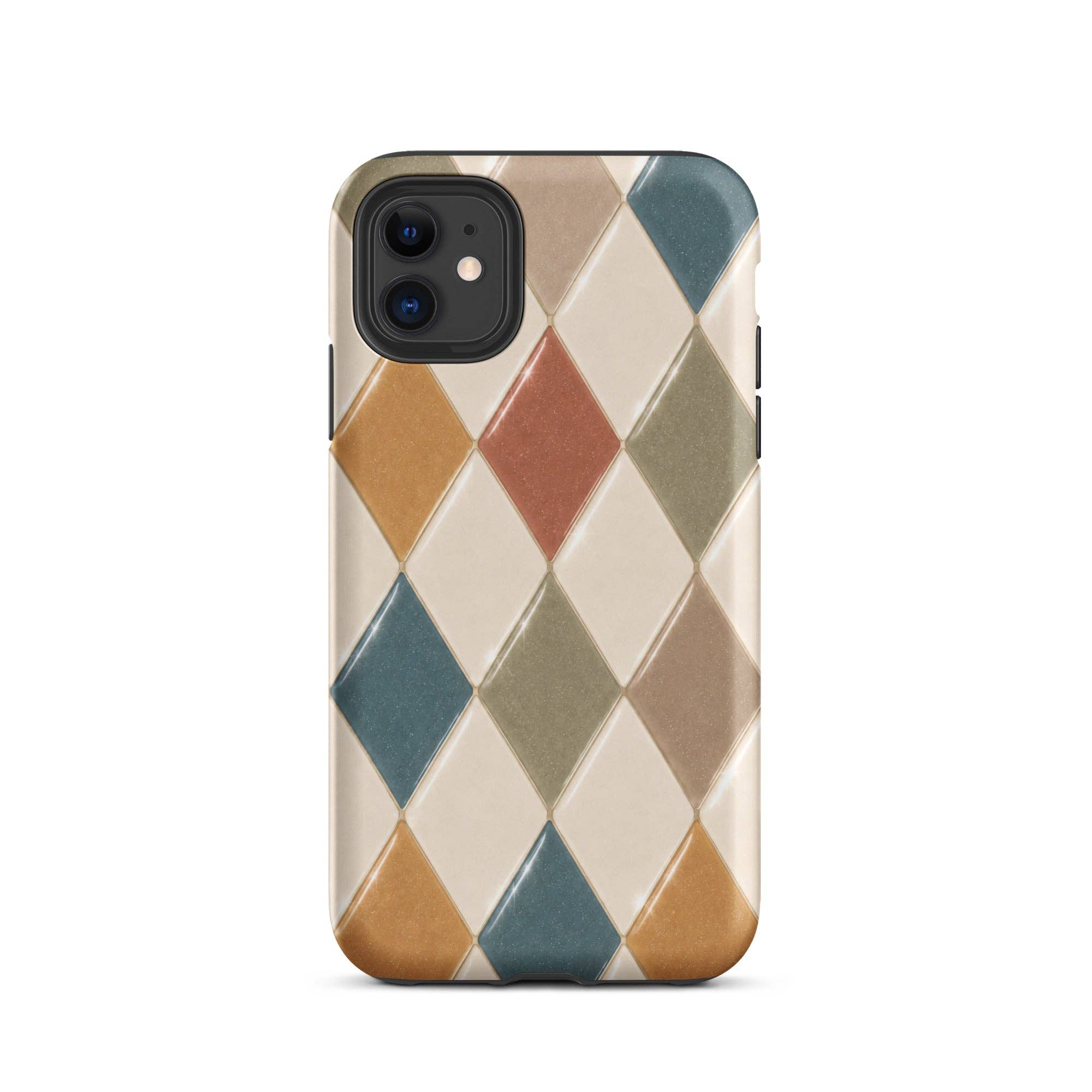 Green Tan Turquoise Argyle iPhone Case