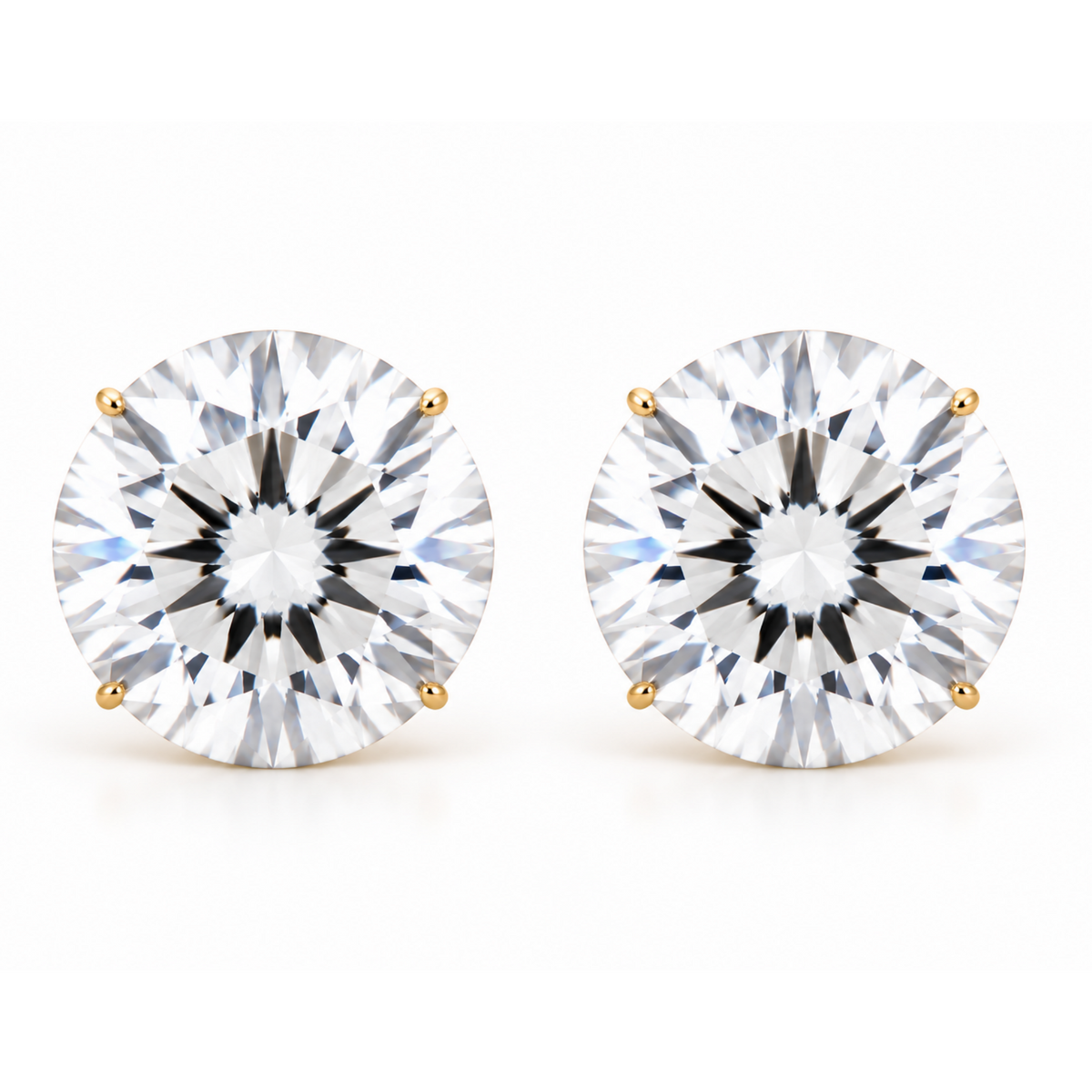 Let's Bag It simple round sterling silver gold studs, 8mm polished design