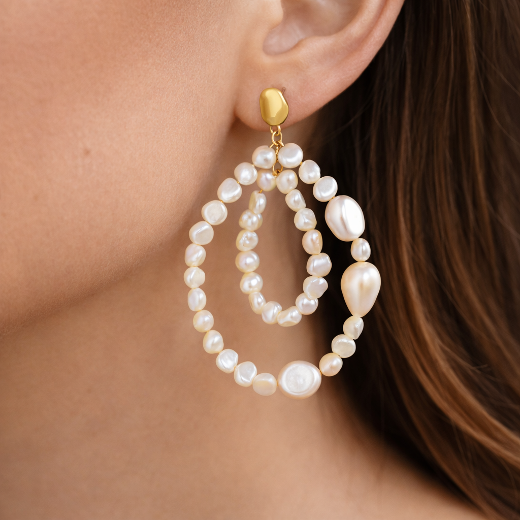 La Perla Statement Earring by Sahira Jewelry Design featuring intricate design and elegant detailing in a close-up view.
