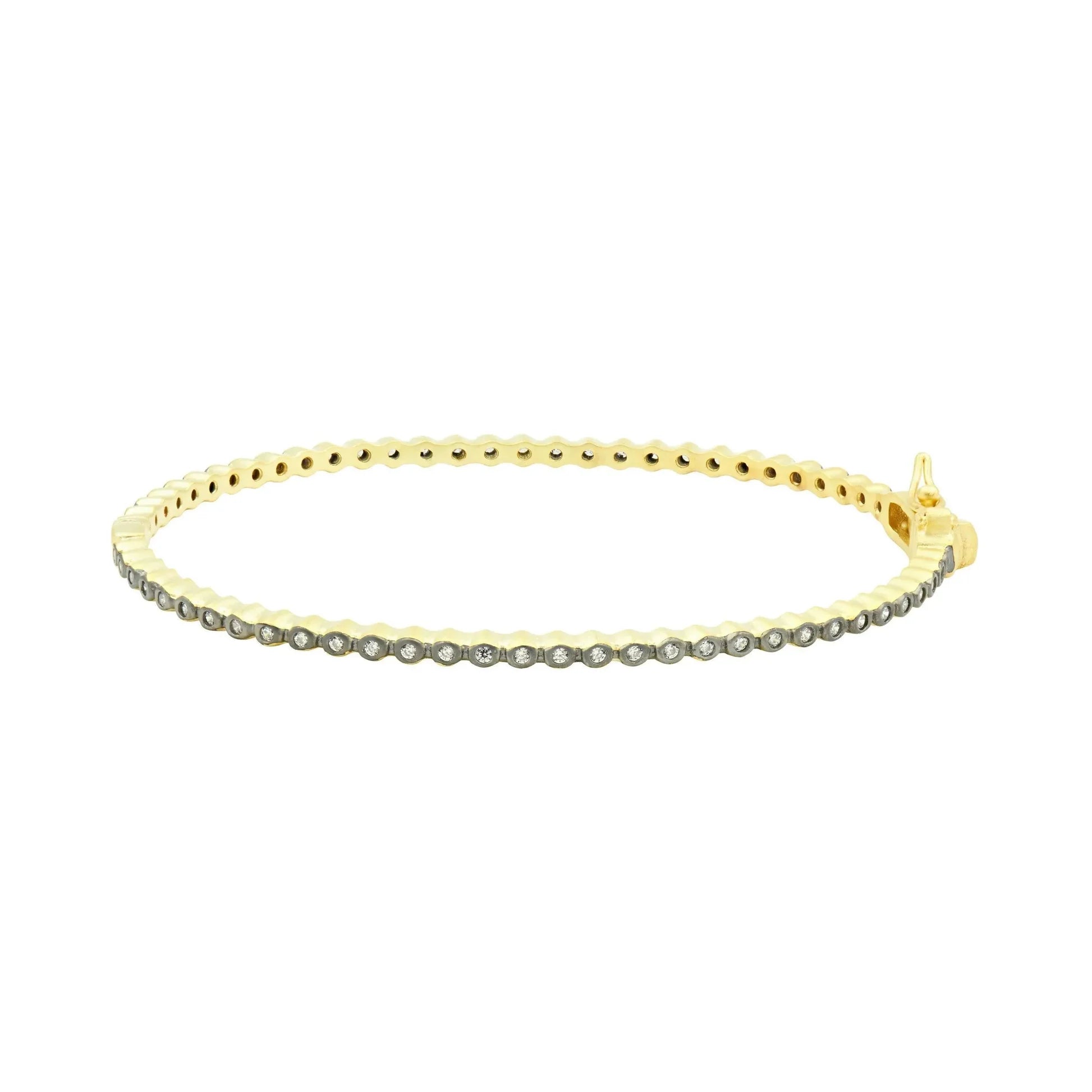 Signature Bezel Pavé Hinge Bangle - Let's Bag It