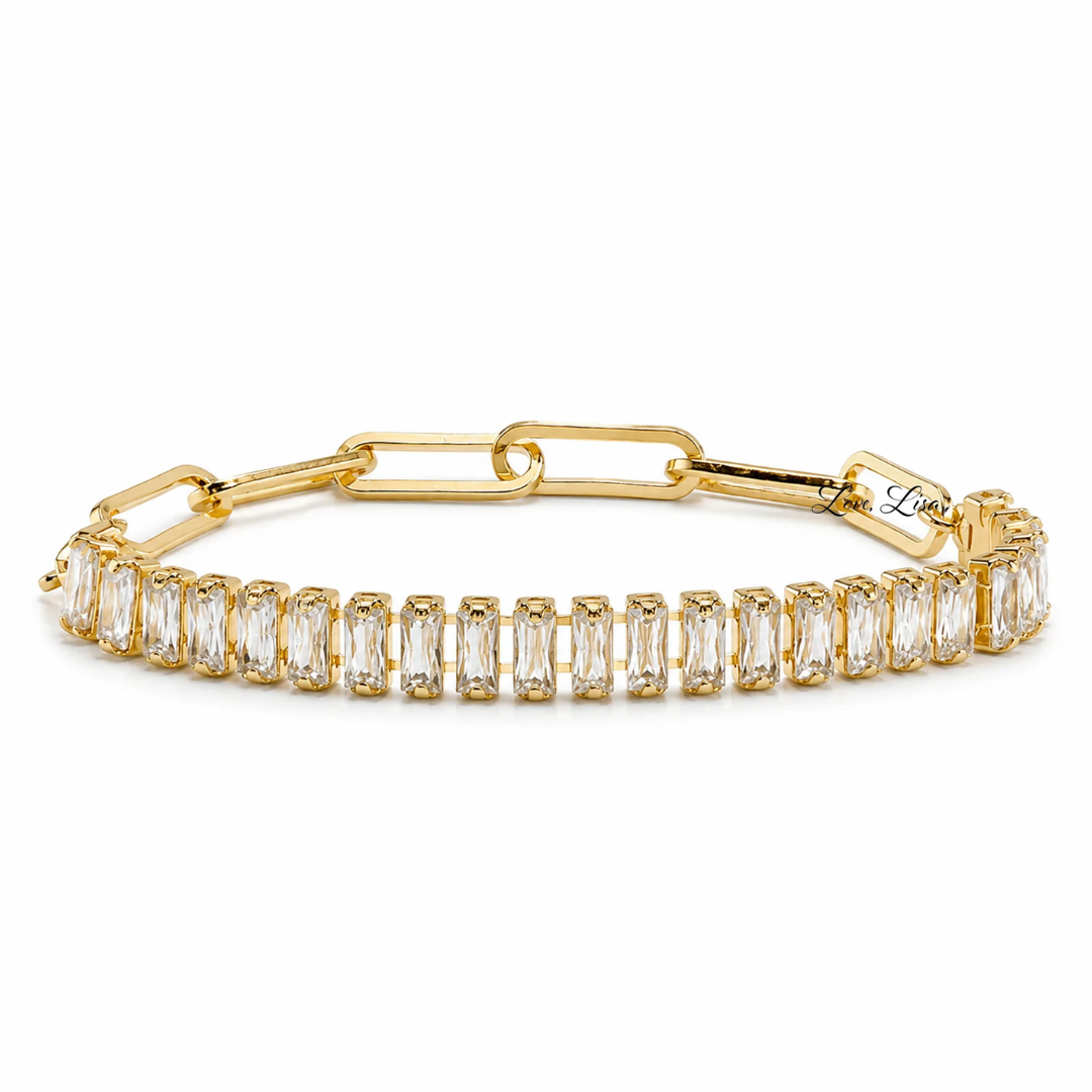 Trae Baguette Crystal Link Bracelet