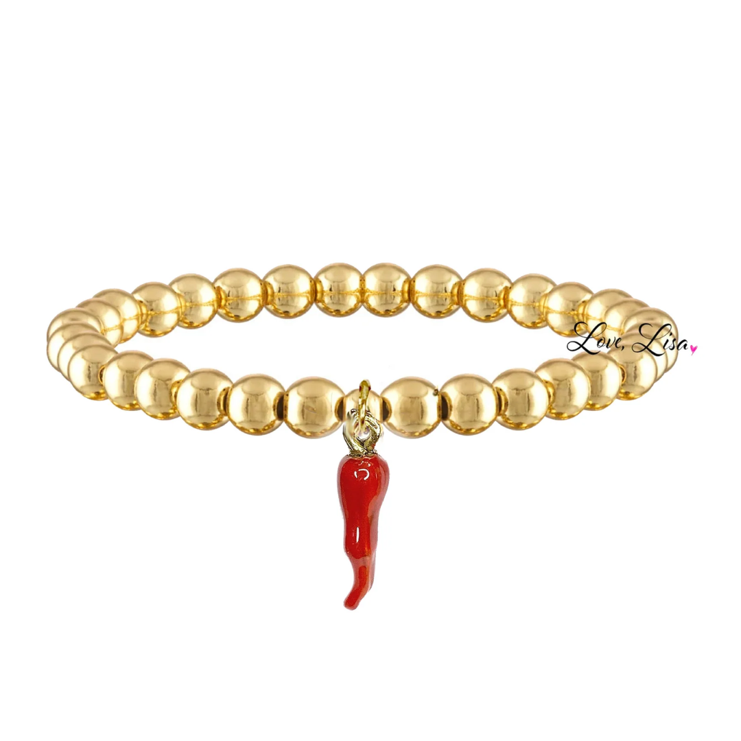 Italian red horn cornicello bracelet