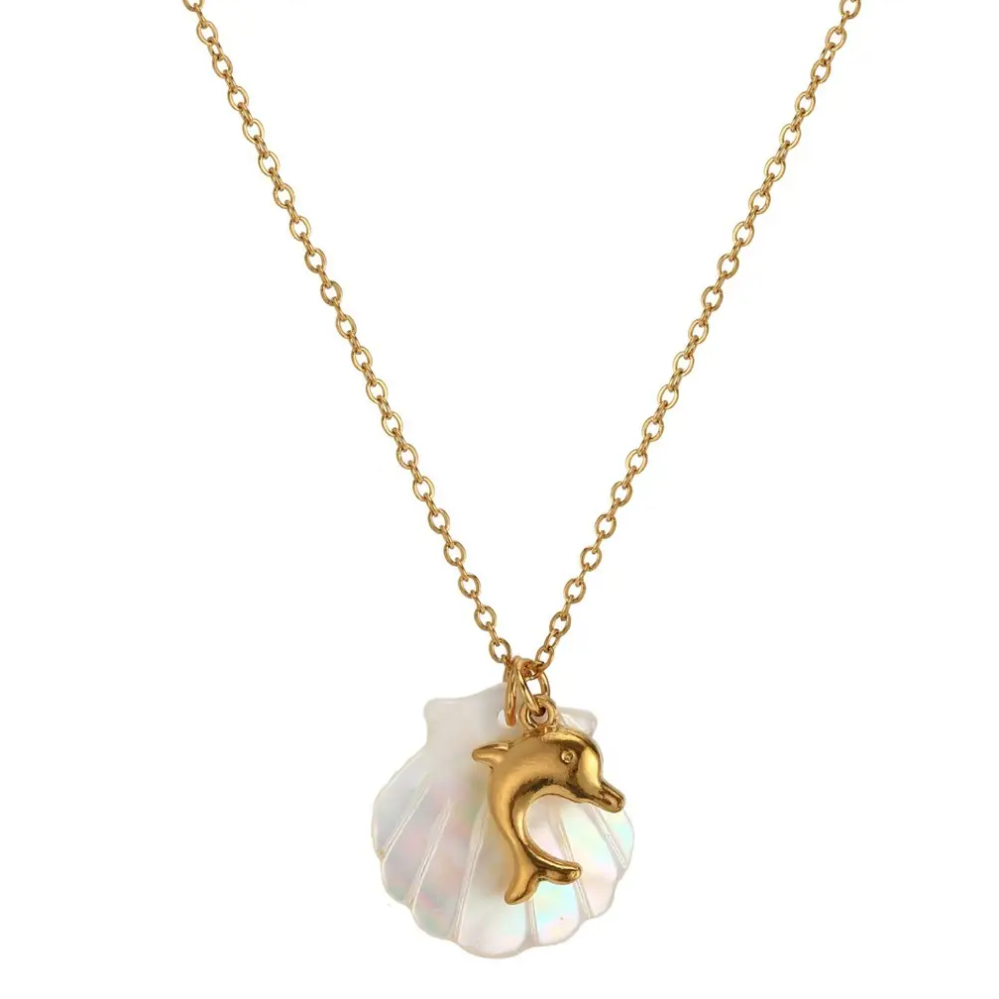 Summer Shell charm necklace